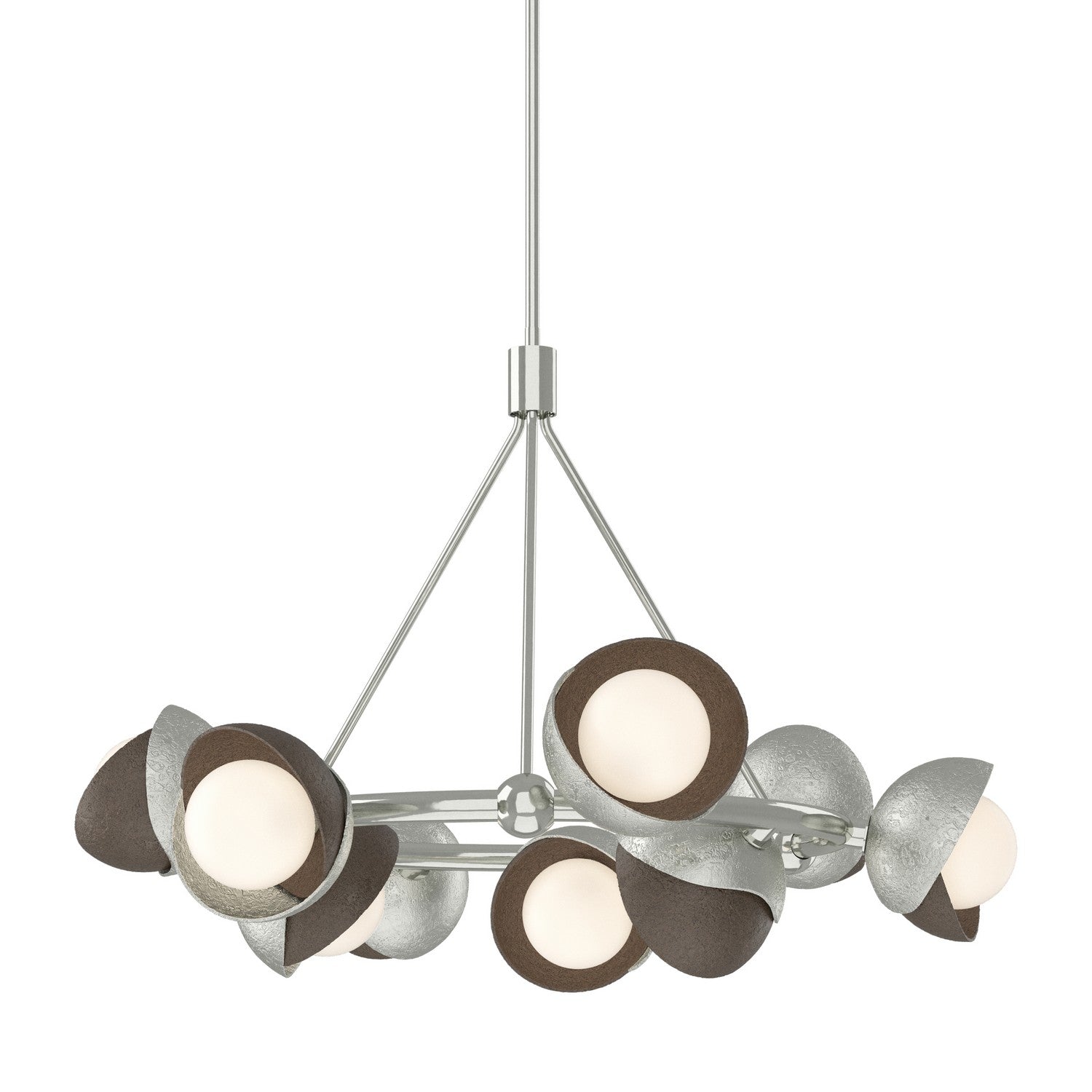 Hubbardton Forge - 131068-SKT-MULT-85-05-GG0711 - Nine Light Pendant - Brooklyn - Sterling