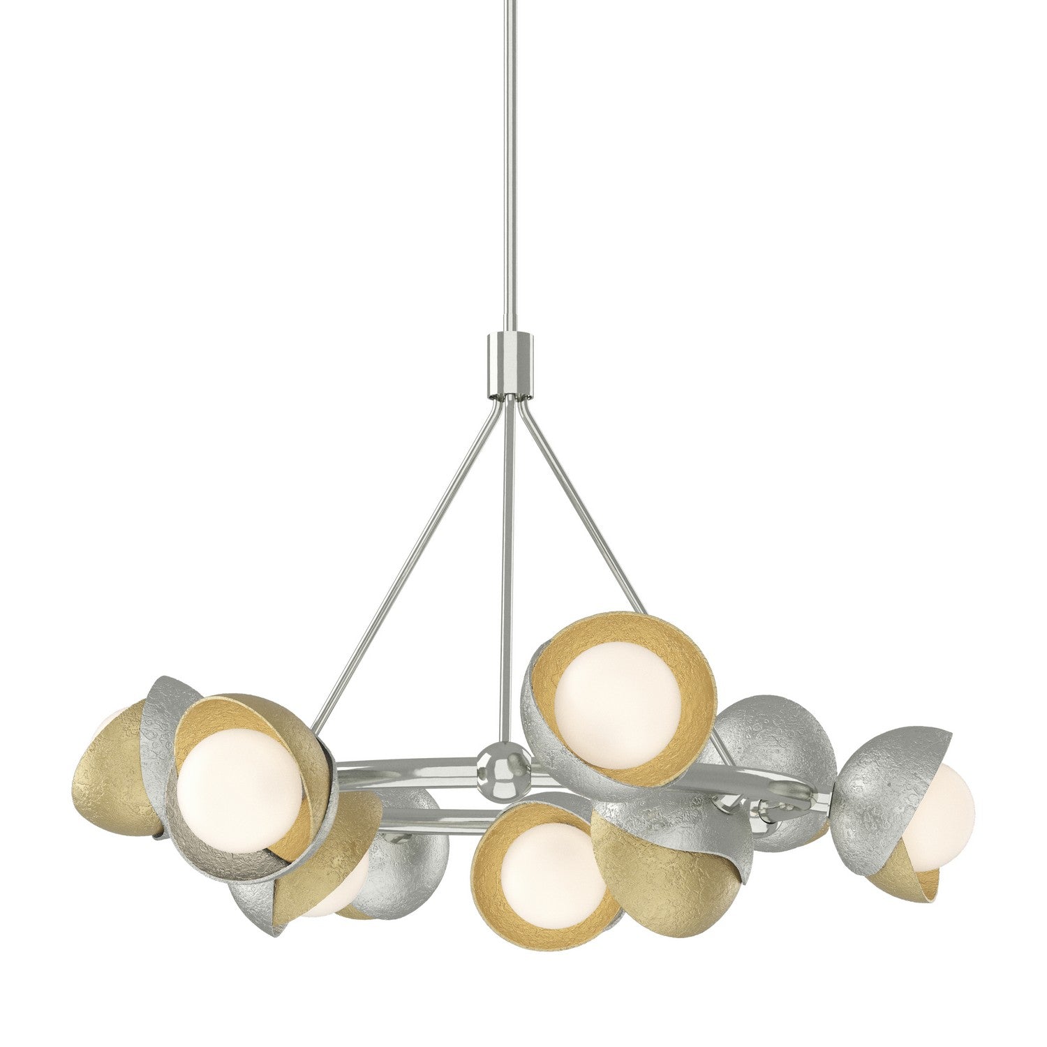 Hubbardton Forge - 131068-SKT-MULT-85-86-GG0711 - Nine Light Pendant - Brooklyn - Sterling