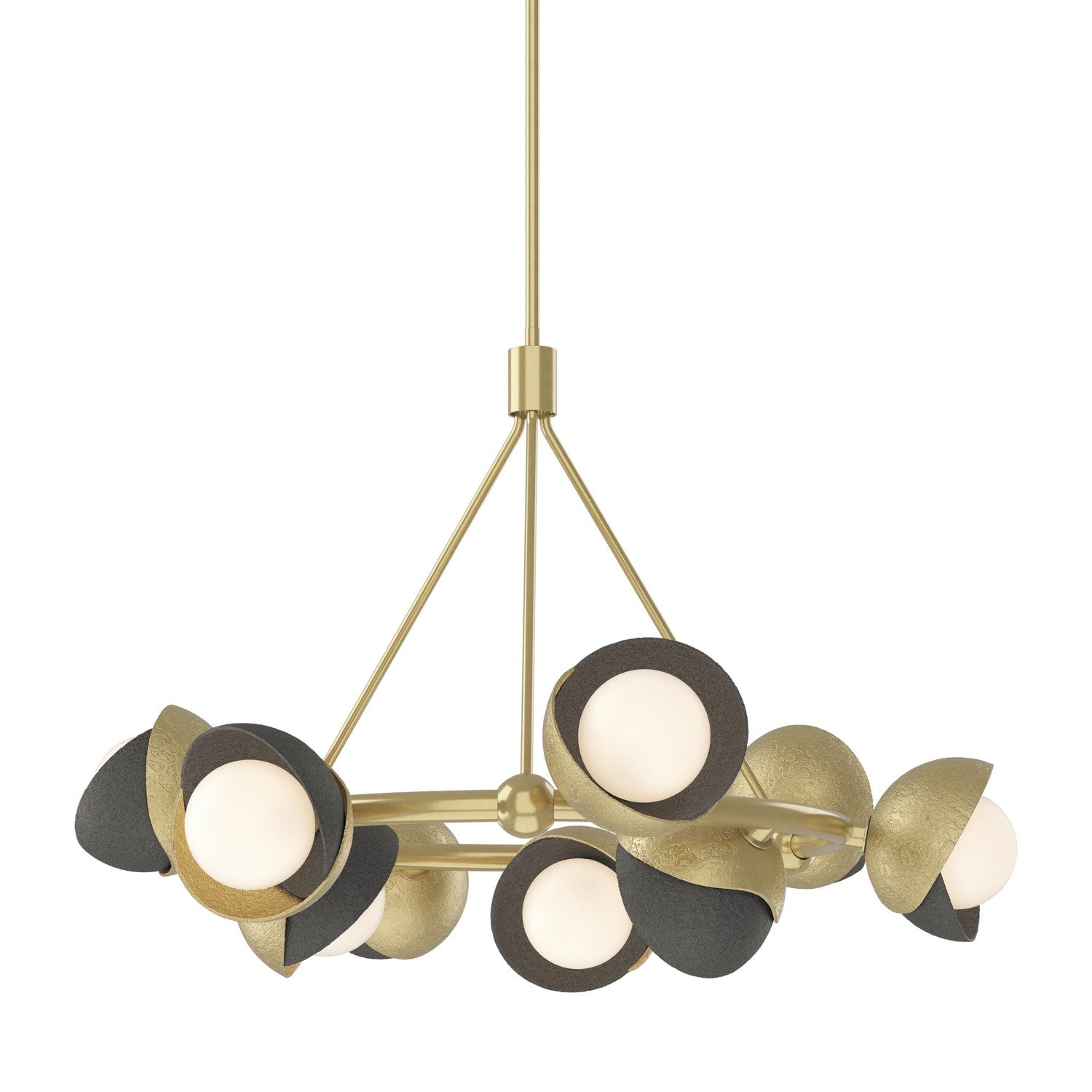 Hubbardton Forge - 131068-SKT-MULT-86-20-GG0711 - Nine Light Pendant - Brooklyn - Modern Brass
