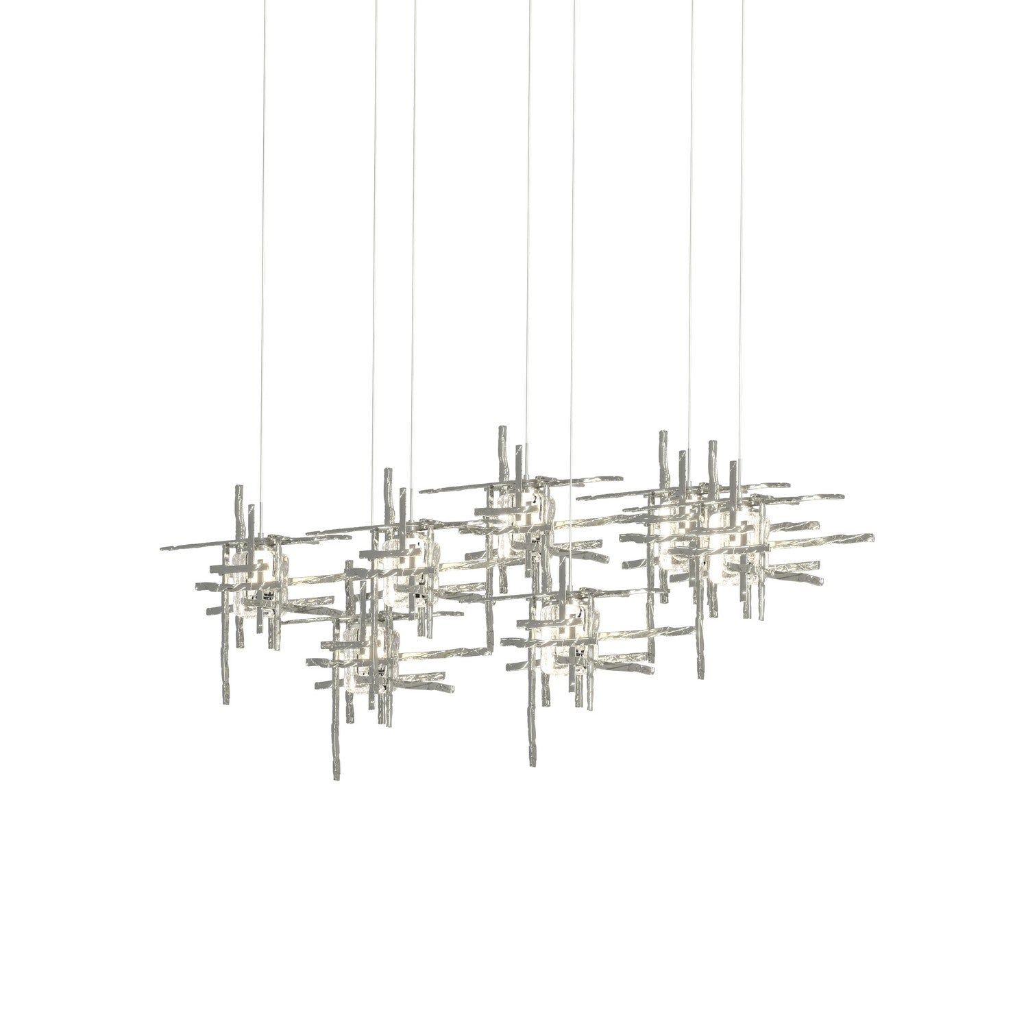 Hubbardton Forge - 131095-SKT-LONG-85-II0728 - Tura 7-Light Seeded Glass Pendant - Tura - Sterling
