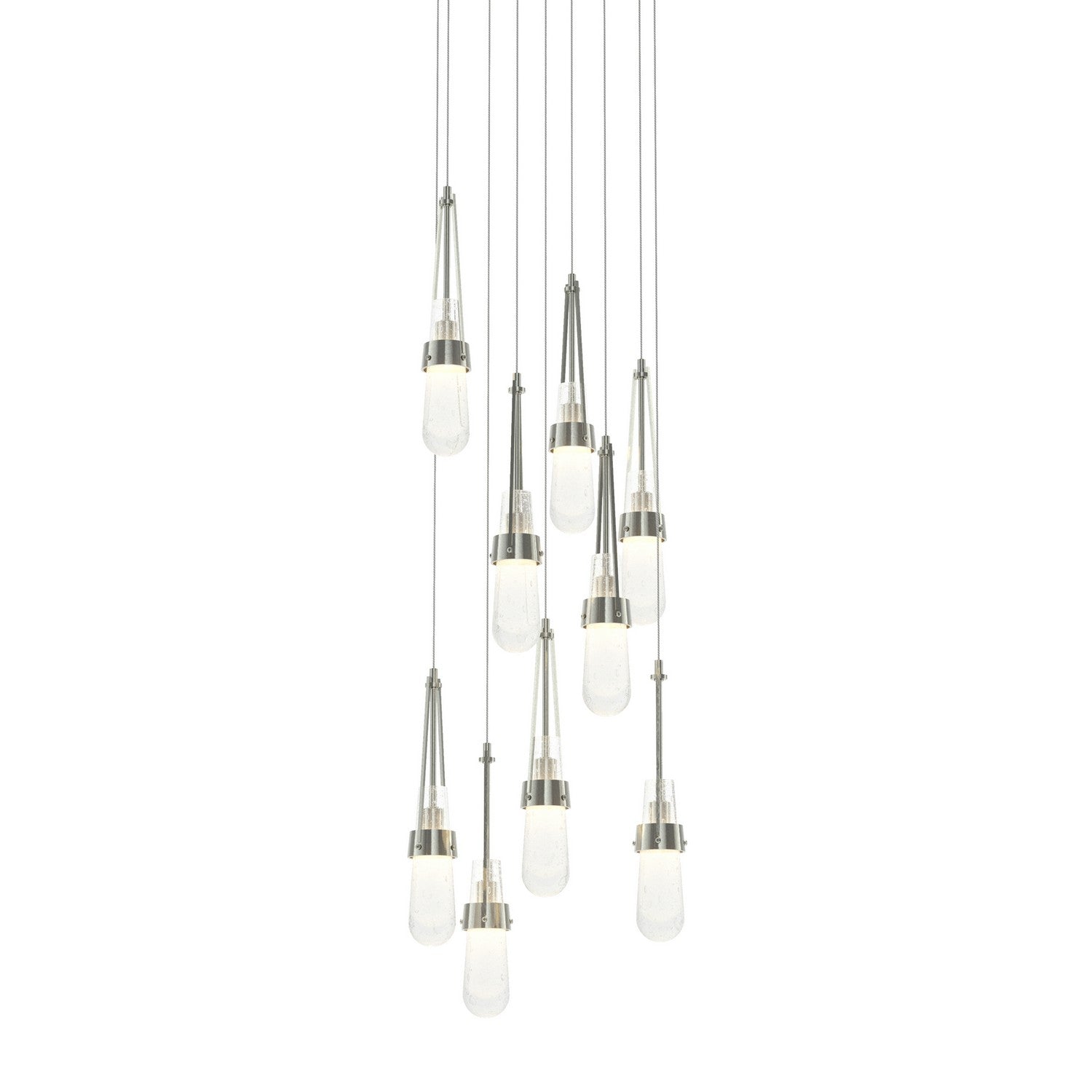 Hubbardton Forge - 131100-SKT-LONG-85-YG0434 - Link 9-Light Blown Glass Pendant - Link - Sterling