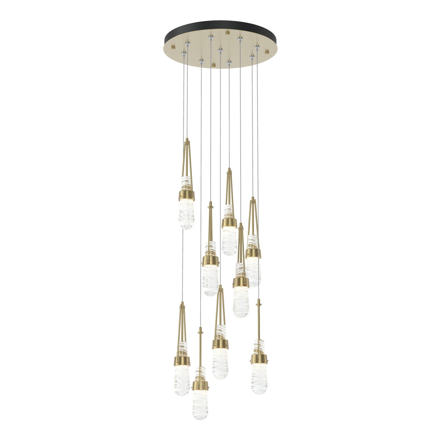Hubbardton Forge - 131100-SKT-STND-89-YJ0434 - Link 9-Light Blown Glass Pendant - Link - Ink