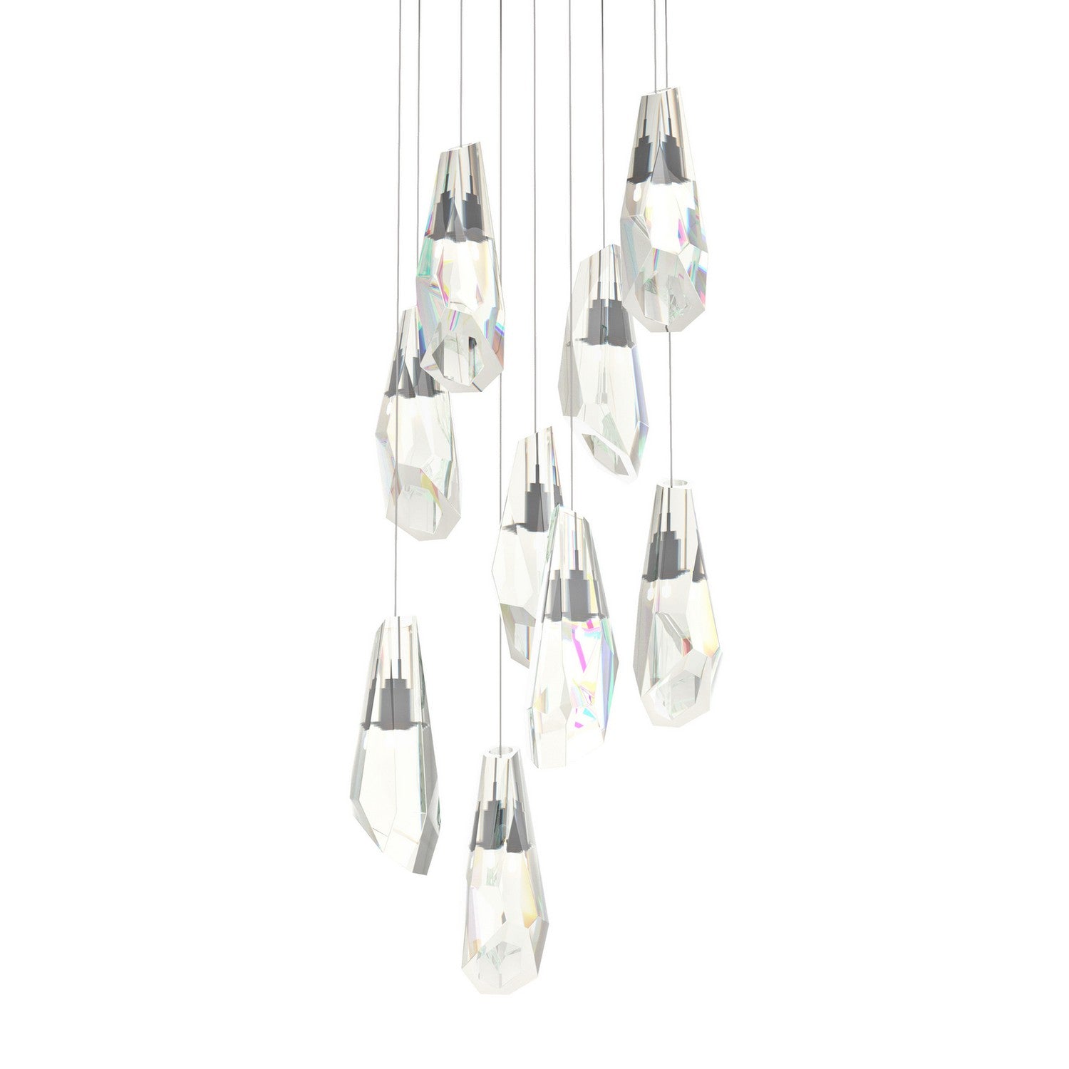 Hubbardton Forge - 131101-SKT-LONG-14-CR - Luma 9-Light Large Crystal Pendant - Luma - Oil Rubbed Bronze