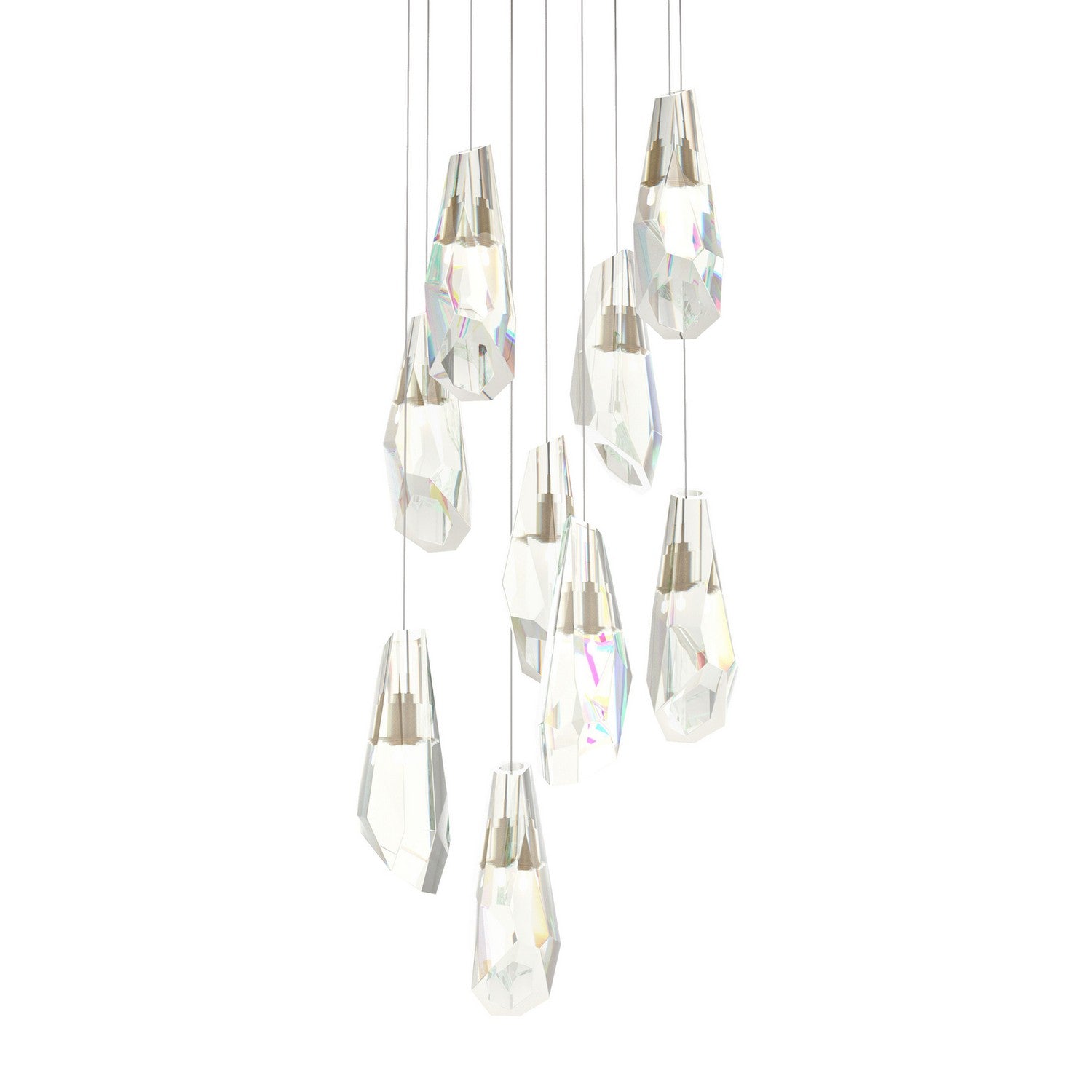 Hubbardton Forge - 131101-SKT-LONG-84-CR - Luma 9-Light Large Crystal Pendant - Luma - Soft Gold