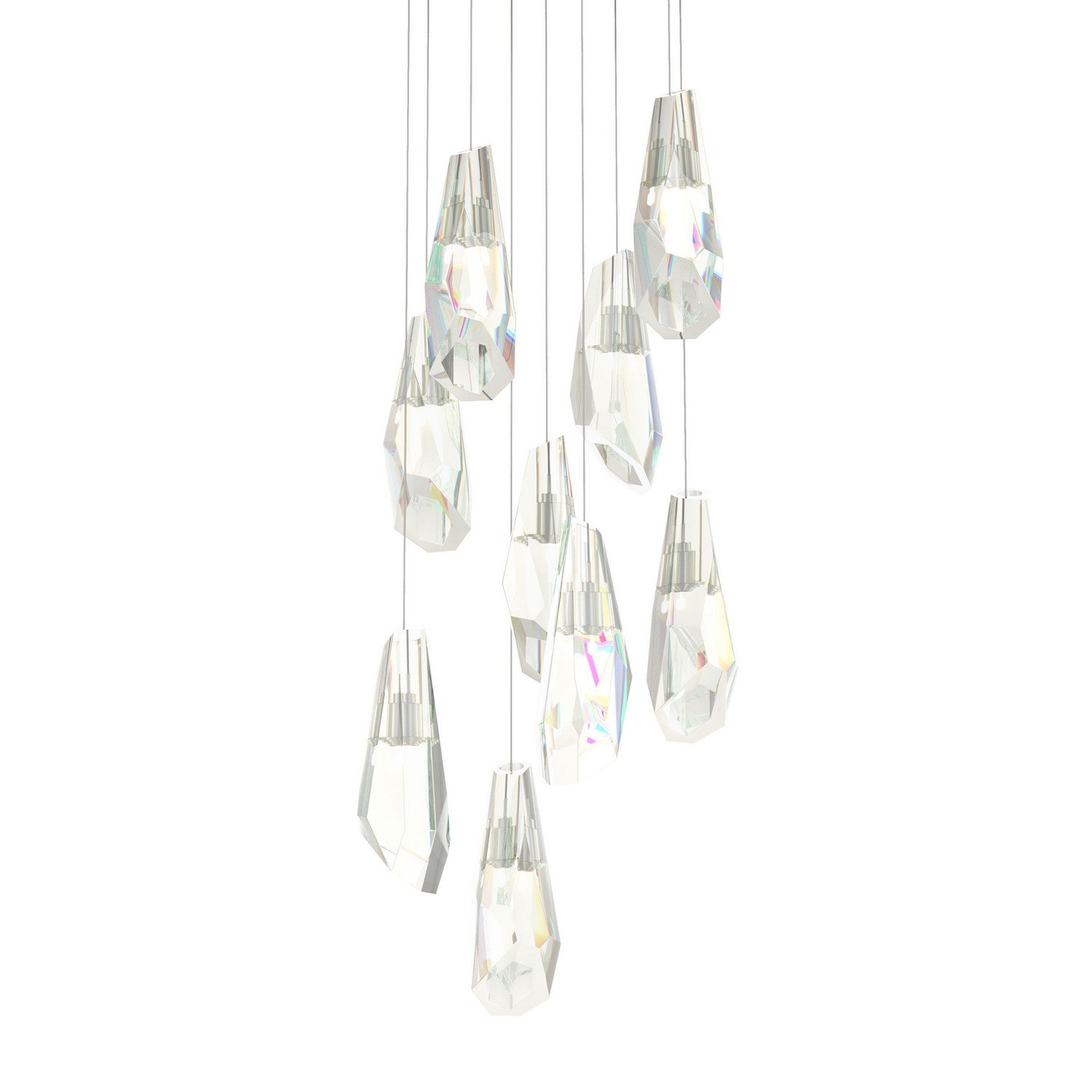 Hubbardton Forge - 131101-SKT-LONG-85-CR - Luma 9-Light Large Crystal Pendant - Luma - Sterling