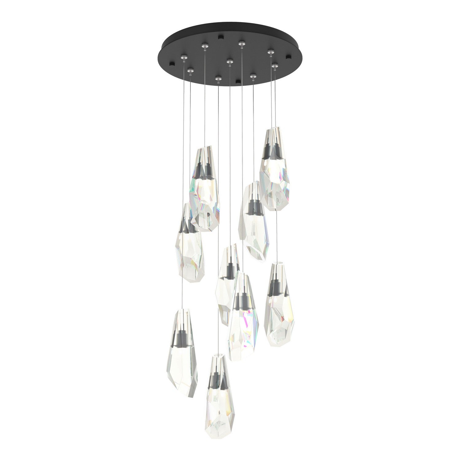 Hubbardton Forge - 131101-SKT-STND-10-CR - Luma 9-Light Large Crystal Pendant - Luma - Black