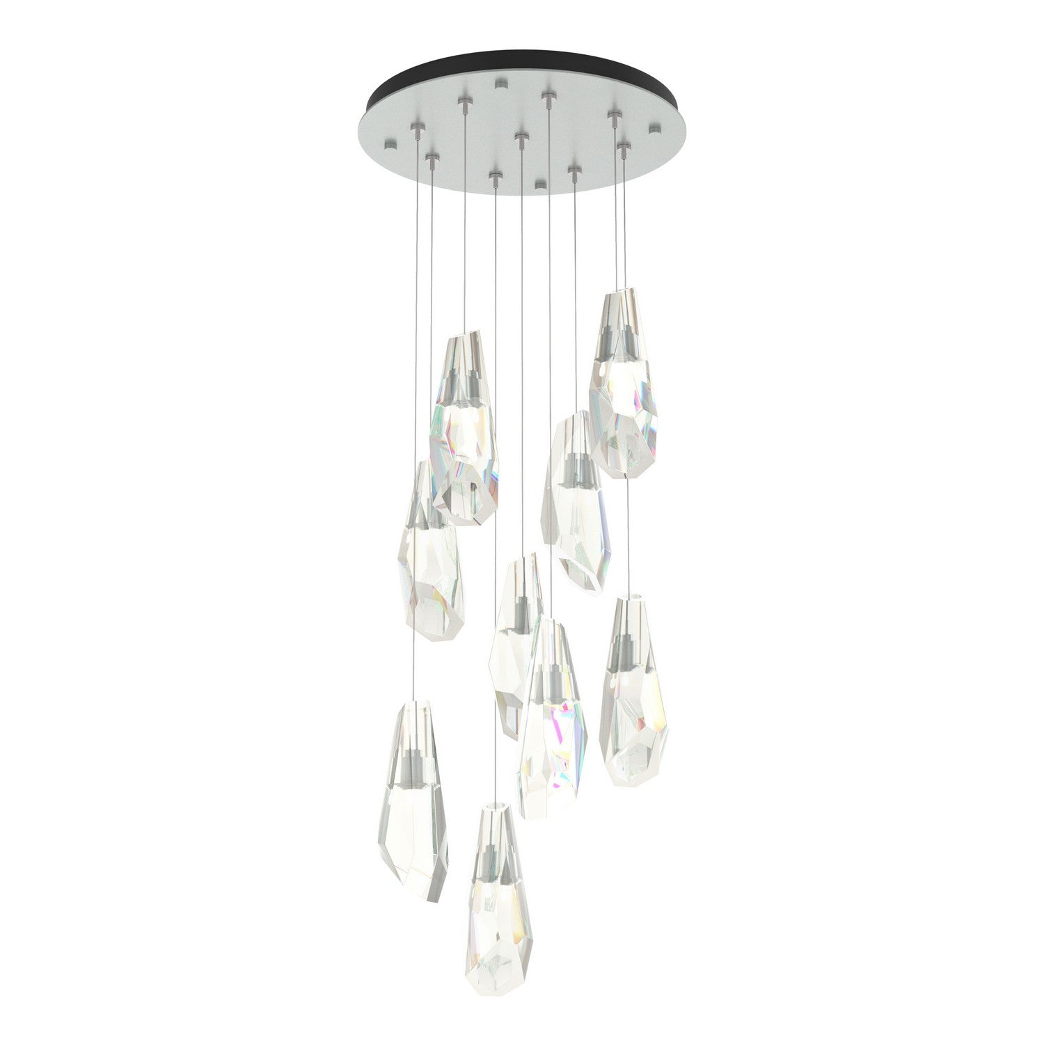 Hubbardton Forge - 131101-SKT-STND-82-CR - Luma 9-Light Large Crystal Pendant - Luma - Vintage Platinum
