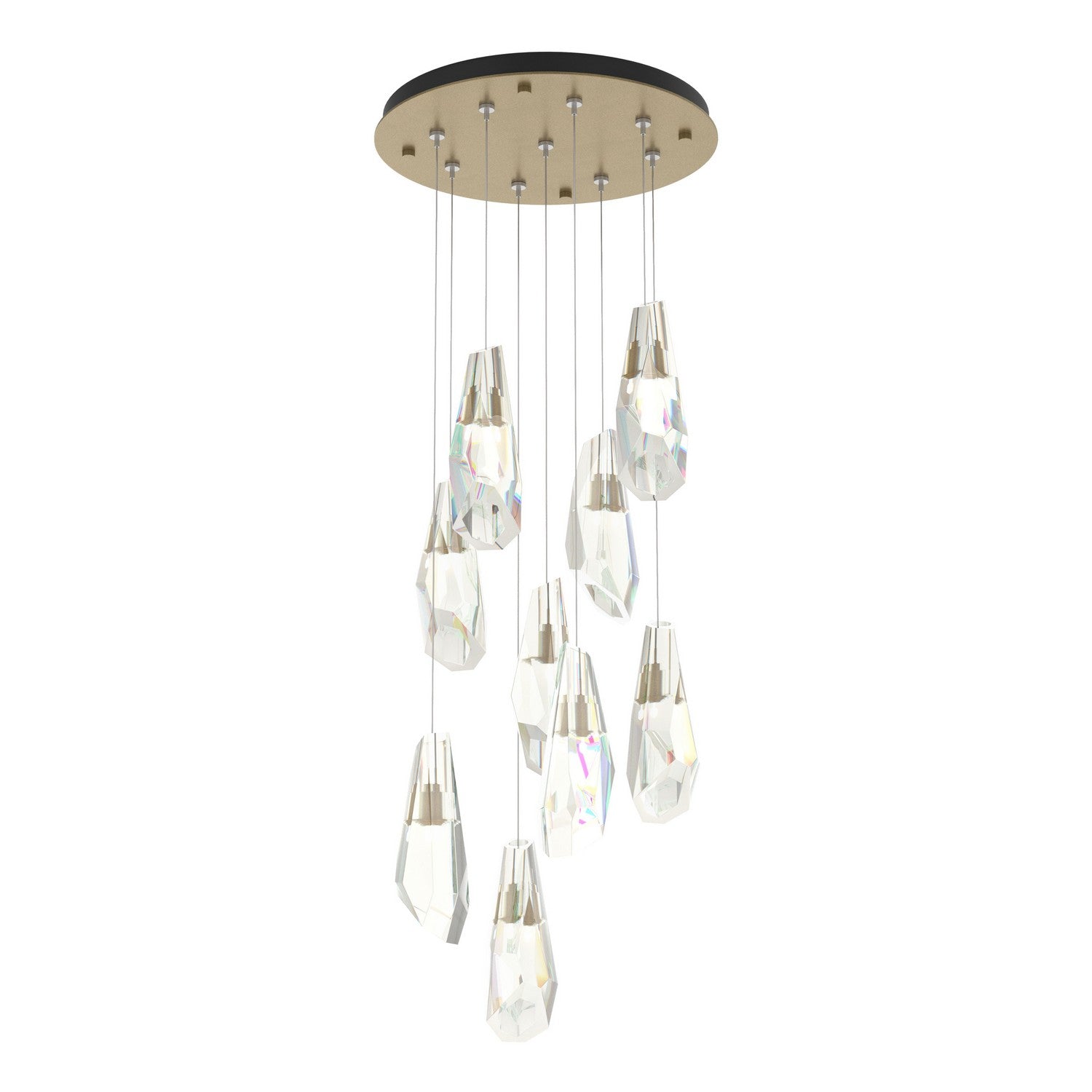 Hubbardton Forge - 131101-SKT-STND-84-CR - Luma 9-Light Large Crystal Pendant - Luma - Soft Gold