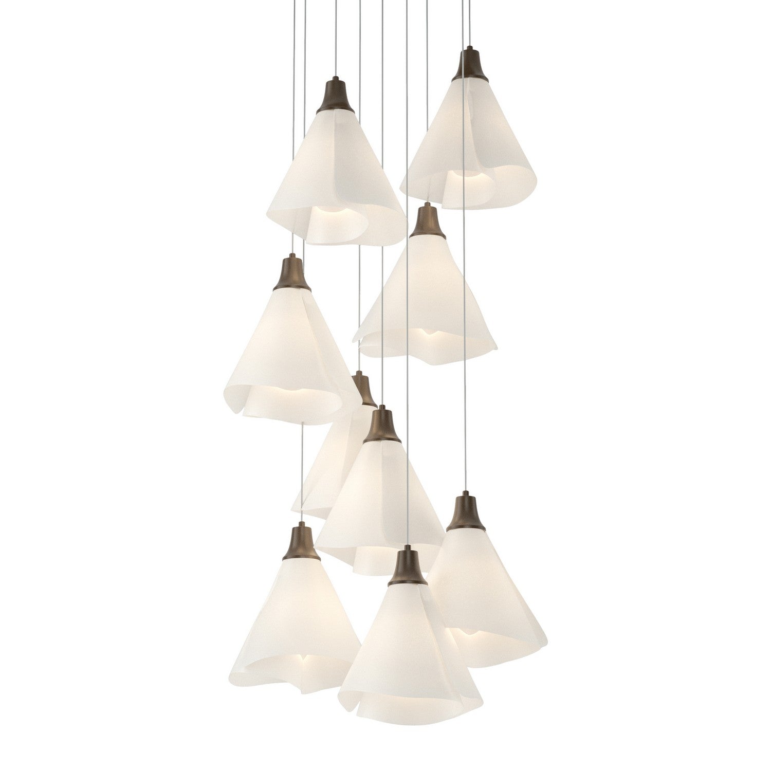 Hubbardton Forge - 131102-SKT-LONG-05-SH1987 - Mobius 9-Light Pendant - Mobius - Bronze