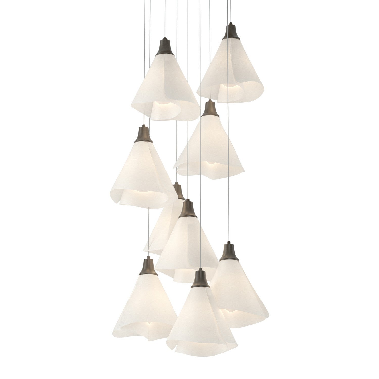 Hubbardton Forge - 131102-SKT-LONG-07-SH1987 - Mobius 9-Light Pendant - Mobius - Dark Smoke