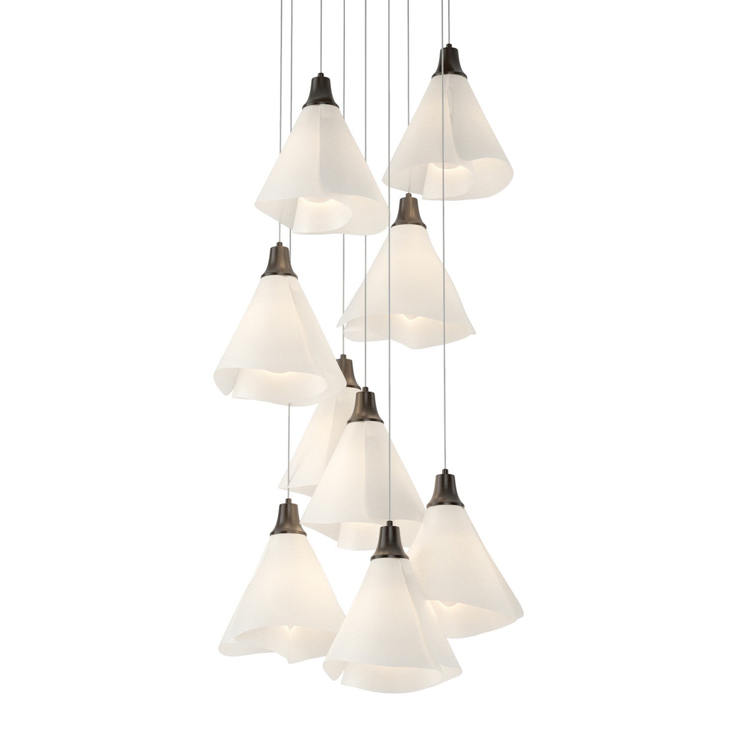 Hubbardton Forge - 131102-SKT-LONG-14-SH1987 - Mobius 9-Light Pendant - Mobius - Oil Rubbed Bronze