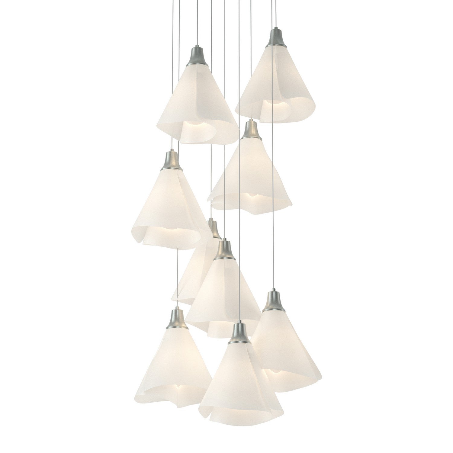Hubbardton Forge - 131102-SKT-LONG-82-SH1987 - Mobius 9-Light Pendant - Mobius - Vintage Platinum