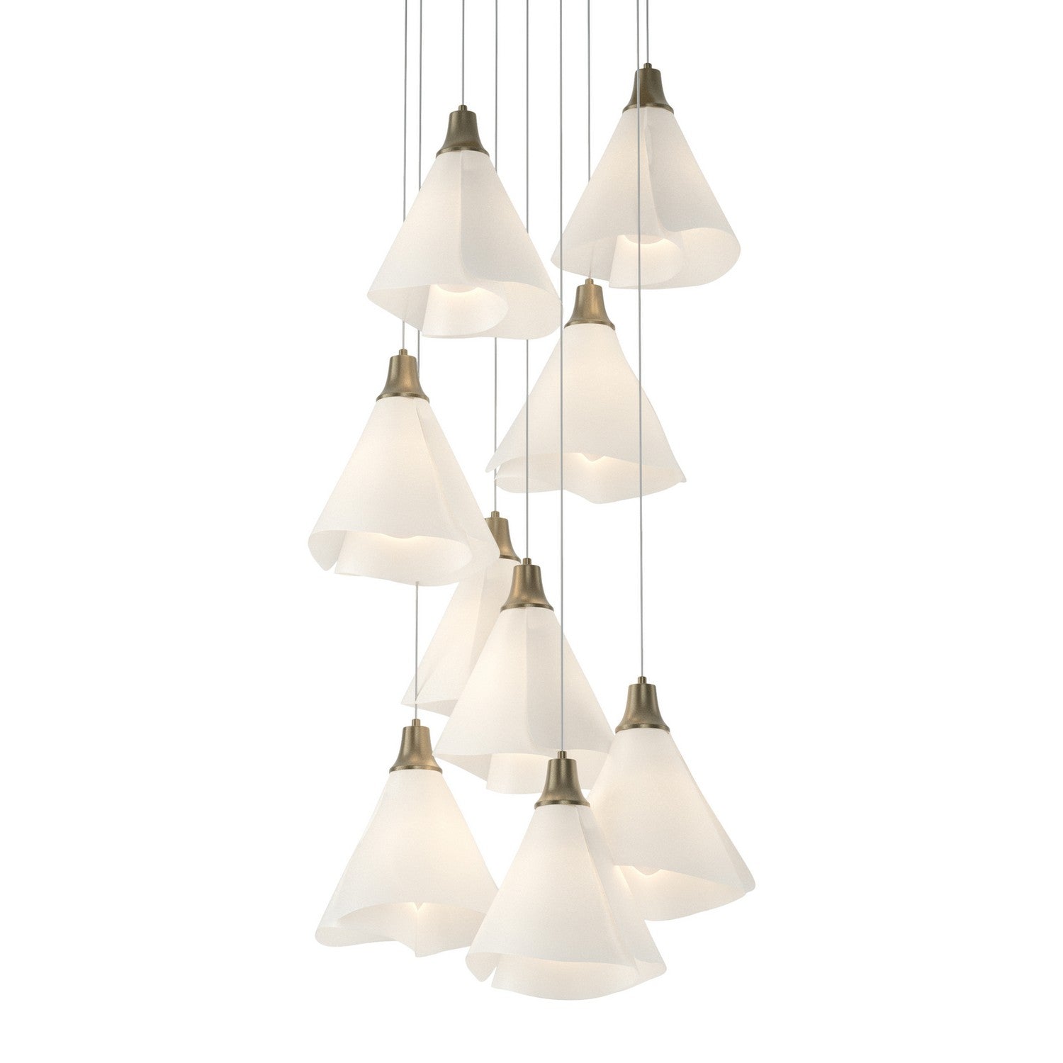 Hubbardton Forge - 131102-SKT-LONG-84-SH1987 - Mobius 9-Light Pendant - Mobius - Soft Gold