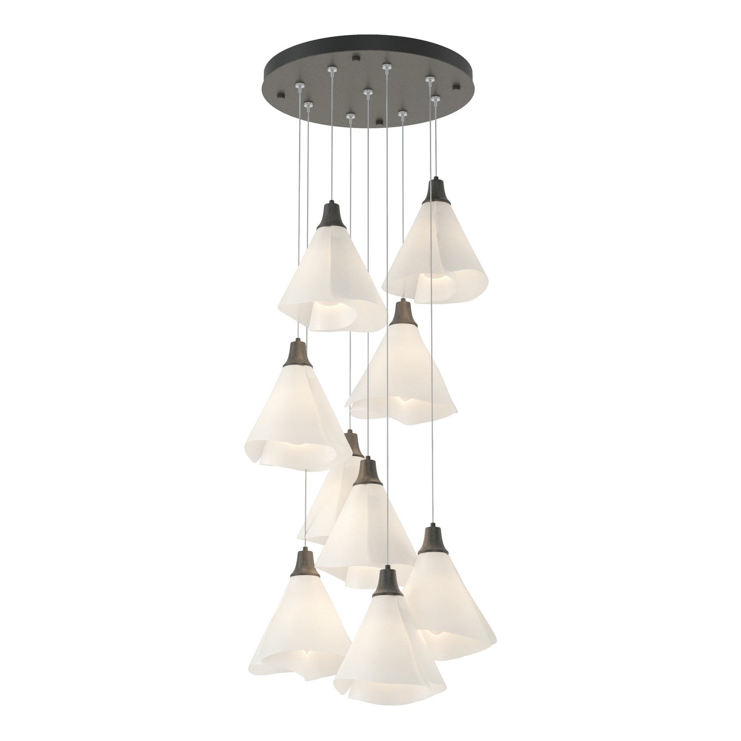 Hubbardton Forge - 131102-SKT-STND-20-SH1987 - Mobius 9-Light Pendant - Mobius - Natural Iron
