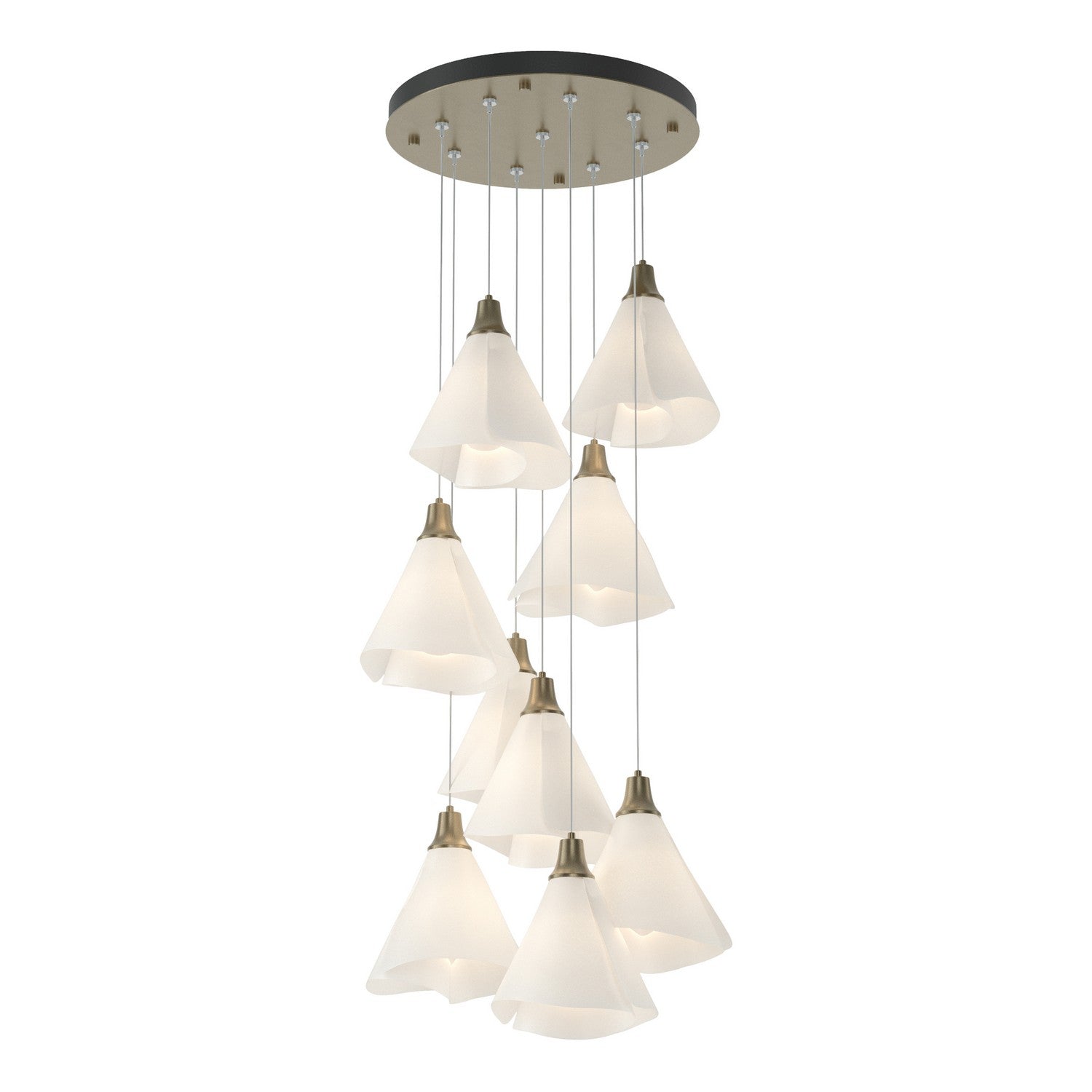 Hubbardton Forge - 131102-SKT-STND-84-SH1987 - Mobius 9-Light Pendant - Mobius - Soft Gold