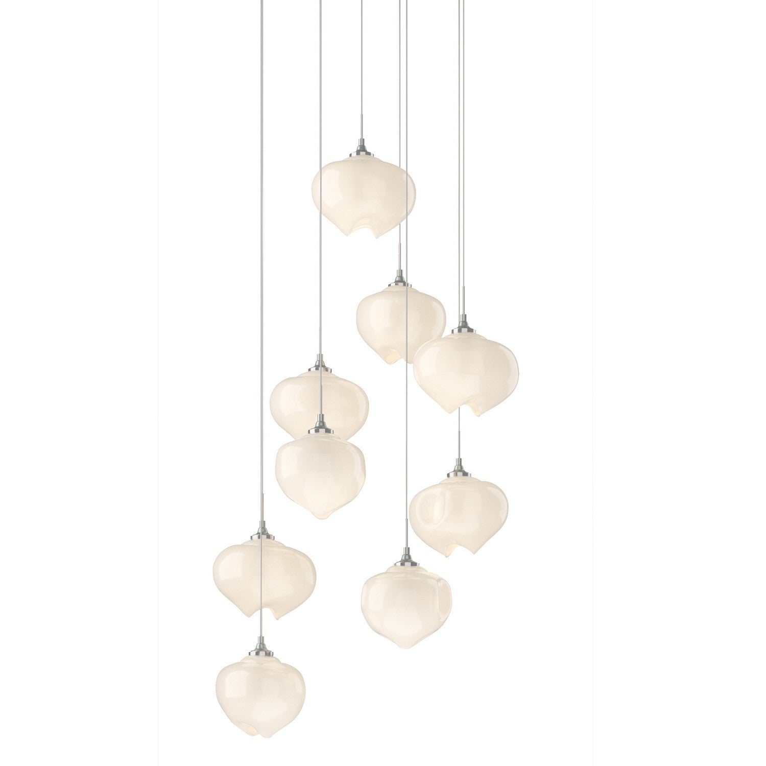 Hubbardton Forge - 131103-SKT-LONG-82-FD0710 - Ume 9-Light Pendant - Ume - Vintage Platinum