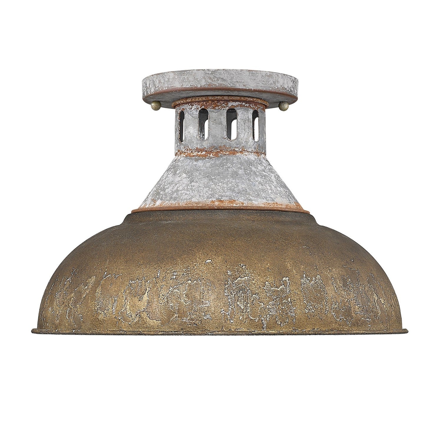 Golden - 0865-SF AGV-RUST - One Light Semi-Flush Mount - Kinsley - Aged Galvanized Steel