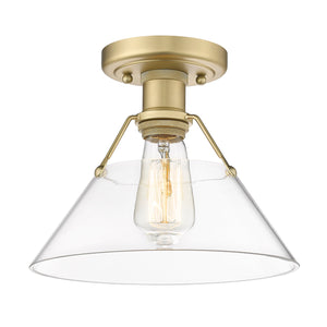 Golden - 3306-FM BCB-CLR - One Light Flush Mount - Orwell BCB - Brushed Champagne Bronze