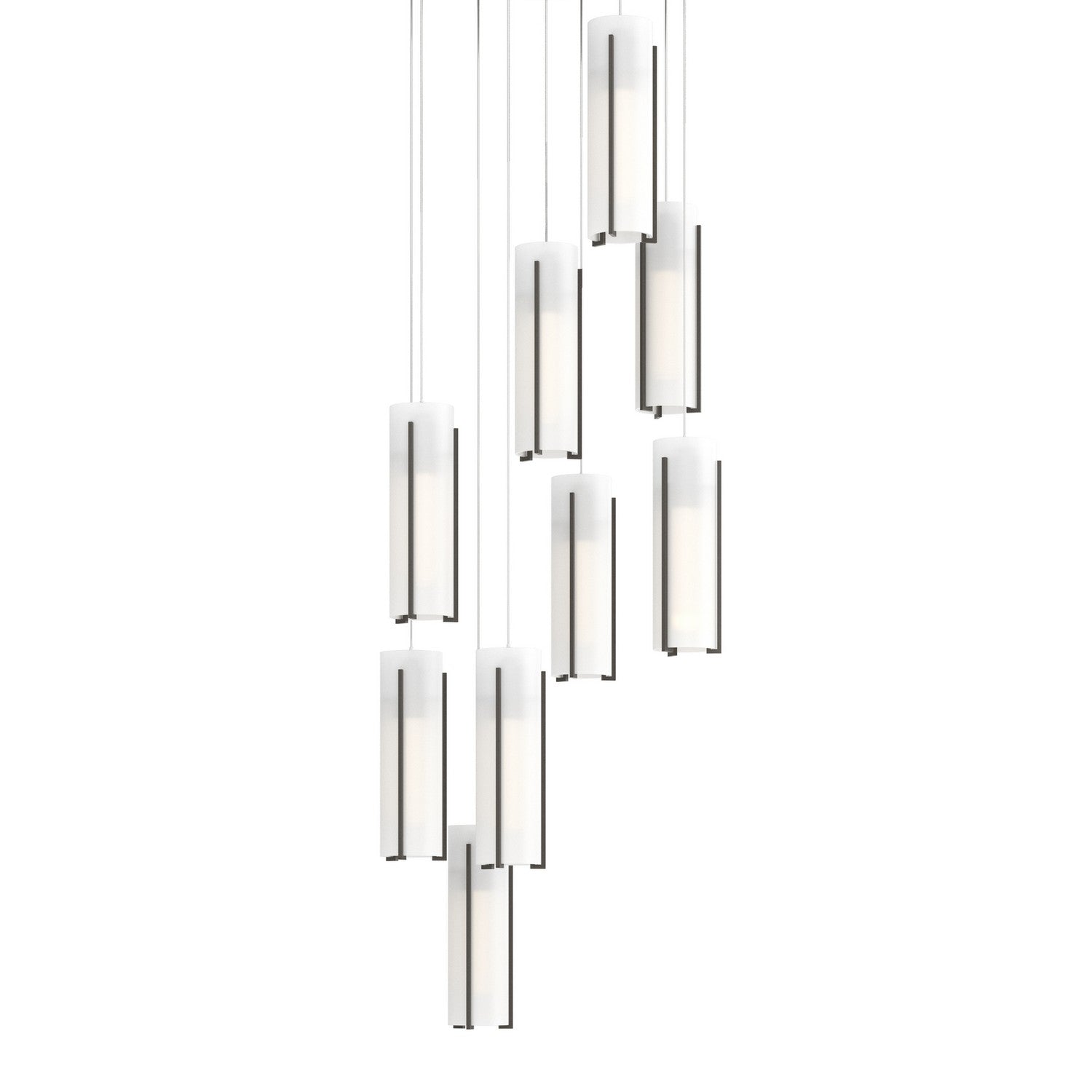 Hubbardton Forge - 131104-SKT-LONG-07-GG0065 - Exos Glass 9-Light Pendant - Exos Glass - Dark Smoke