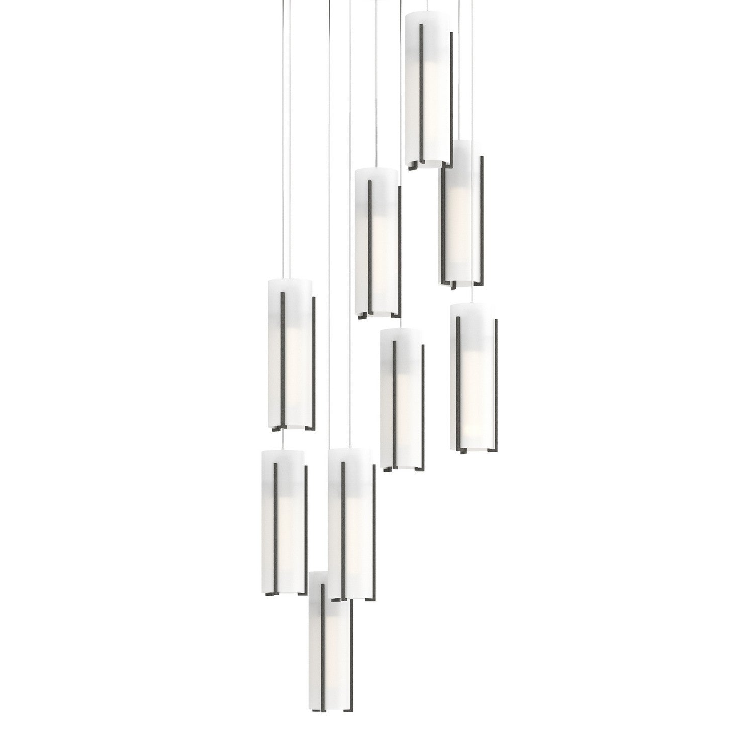 Hubbardton Forge - 131104-SKT-LONG-20-GG0065 - Exos Glass 9-Light Pendant - Exos Glass - Natural Iron