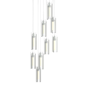Hubbardton Forge - 131104-SKT-LONG-82-ZM0065 - LED Pendant - Exos Glass - Vintage Platinum