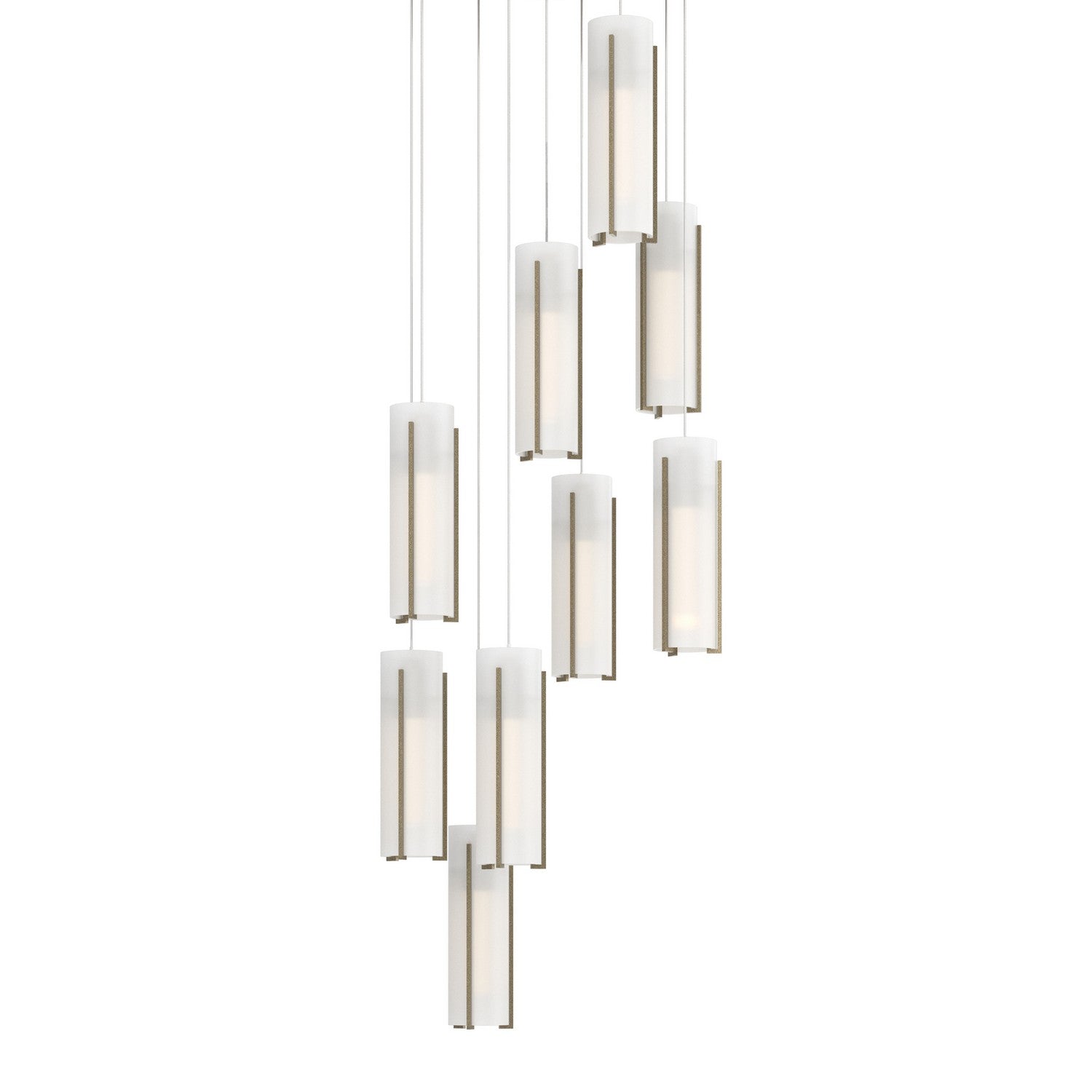 Hubbardton Forge - 131104-SKT-LONG-84-GG0065 - Exos Glass 9-Light Pendant - Exos Glass - Soft Gold
