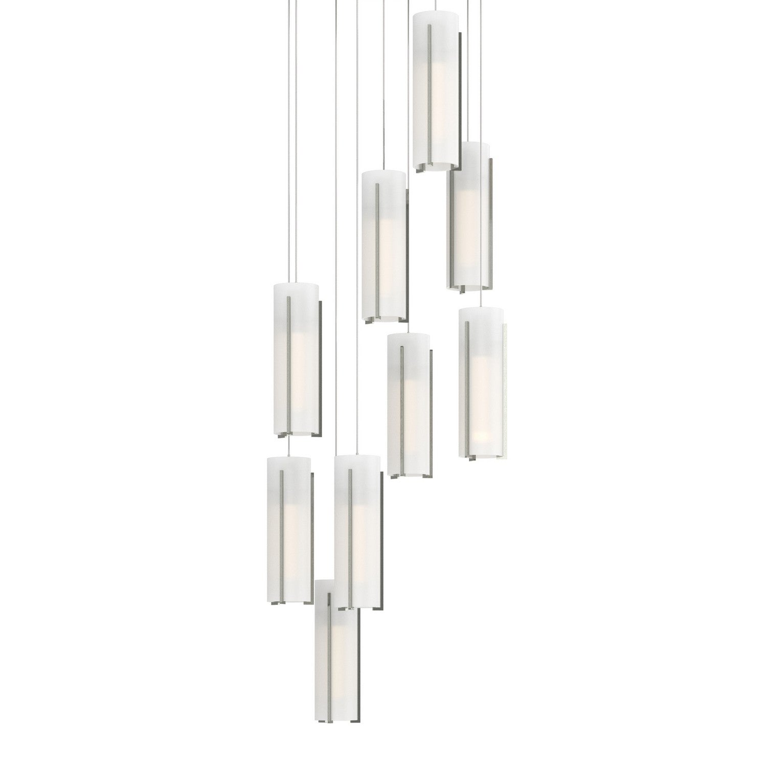 Hubbardton Forge - 131104-SKT-LONG-85-GG0065 - Exos Glass 9-Light Pendant - Exos Glass - Sterling