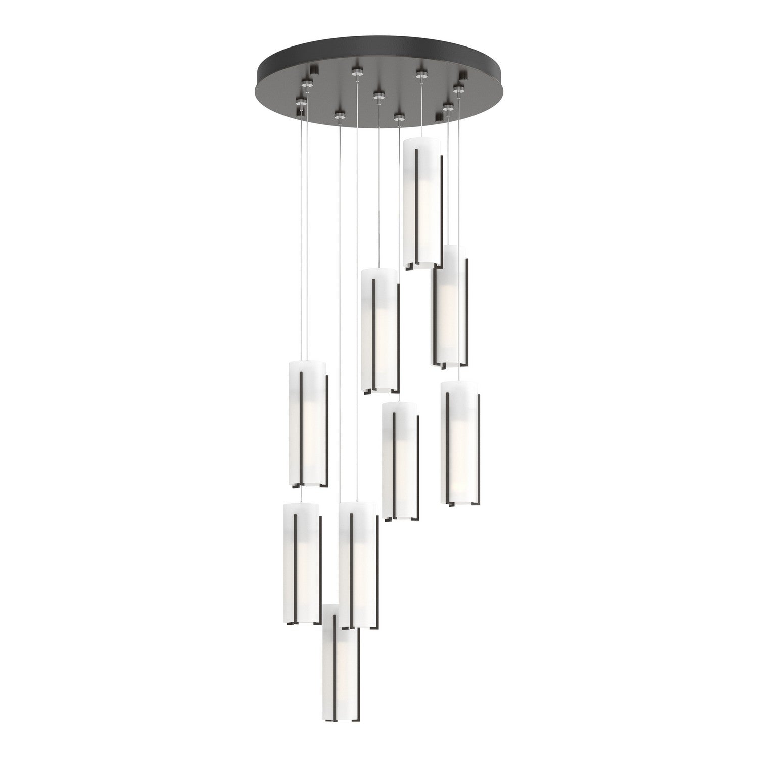 Hubbardton Forge - 131104-SKT-STND-14-GG0065 - Exos Glass 9-Light Pendant - Exos Glass - Oil Rubbed Bronze