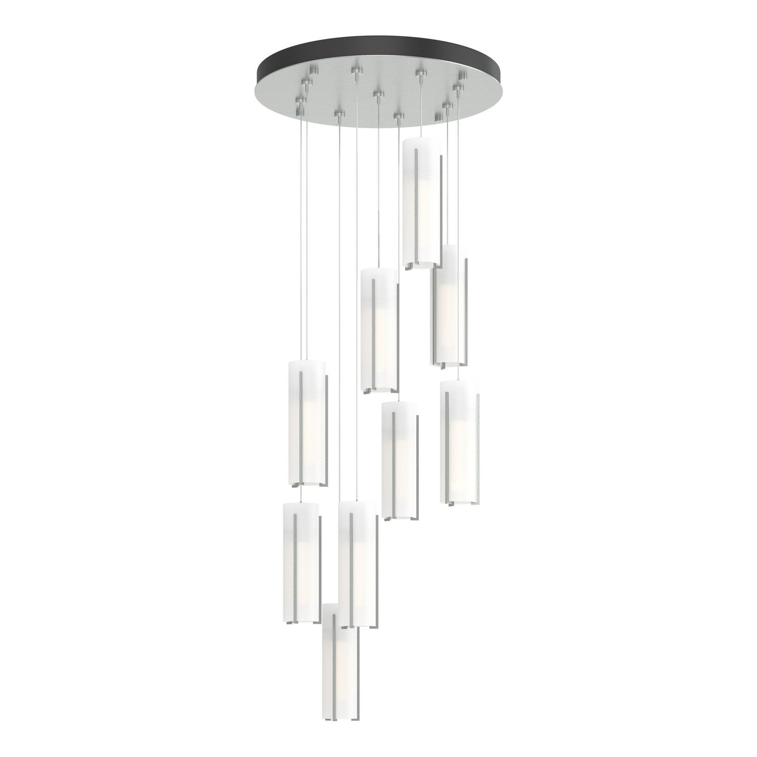 Hubbardton Forge - 131104-SKT-STND-82-GG0065 - Exos Glass 9-Light Pendant - Exos Glass - Vintage Platinum