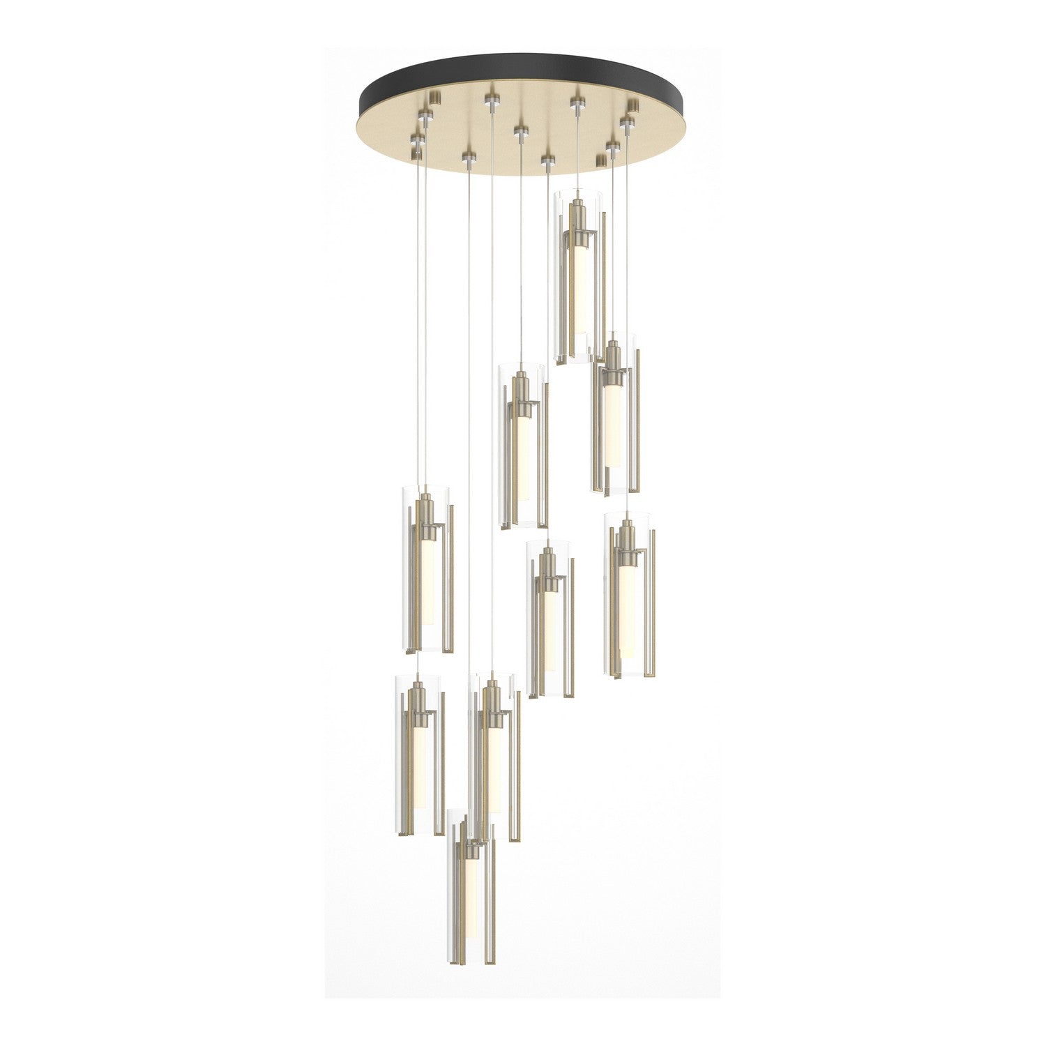 Hubbardton Forge - 131104-SKT-STND-89-ZM0065 - Exos Glass 9-Light Pendant - Exos Glass - Ink