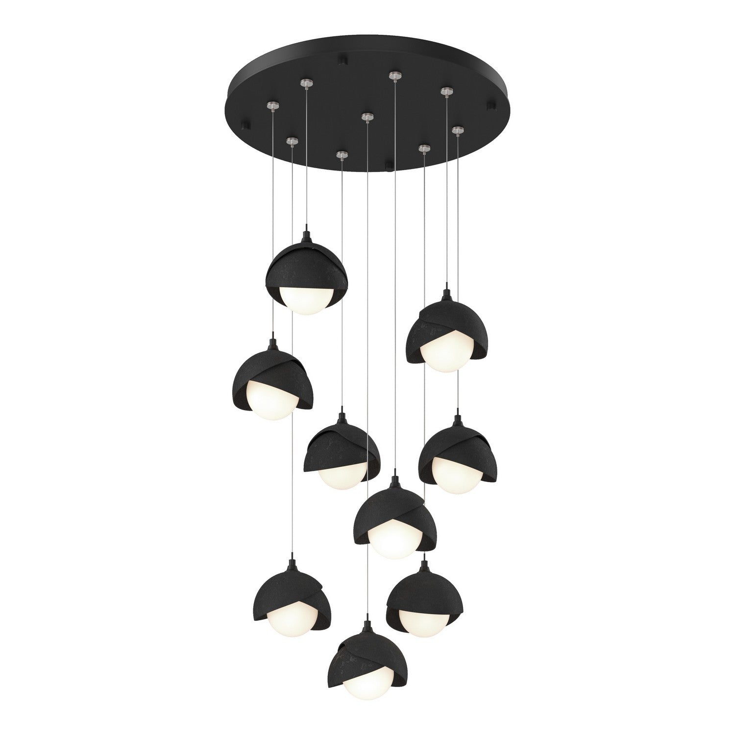 Hubbardton Forge - 131105-SKT-STND-10-10-GG0711 - Brooklyn 9-Light Double Shade Pendant - Brooklyn - Black