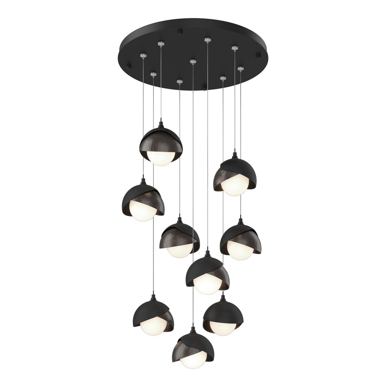 Hubbardton Forge - 131105-SKT-STND-10-14-GG0711 - Brooklyn 9-Light Double Shade Pendant - Brooklyn - Black