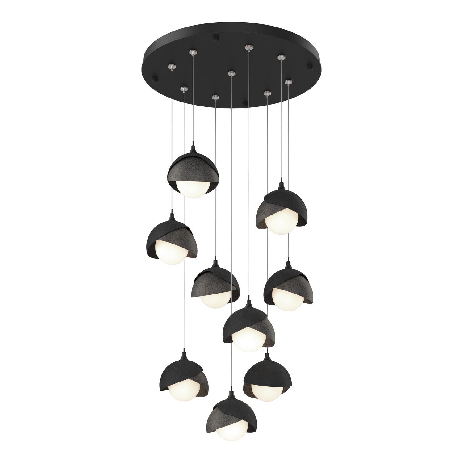 Hubbardton Forge - 131105-SKT-STND-10-20-GG0711 - Brooklyn 9-Light Double Shade Pendant - Brooklyn - Black