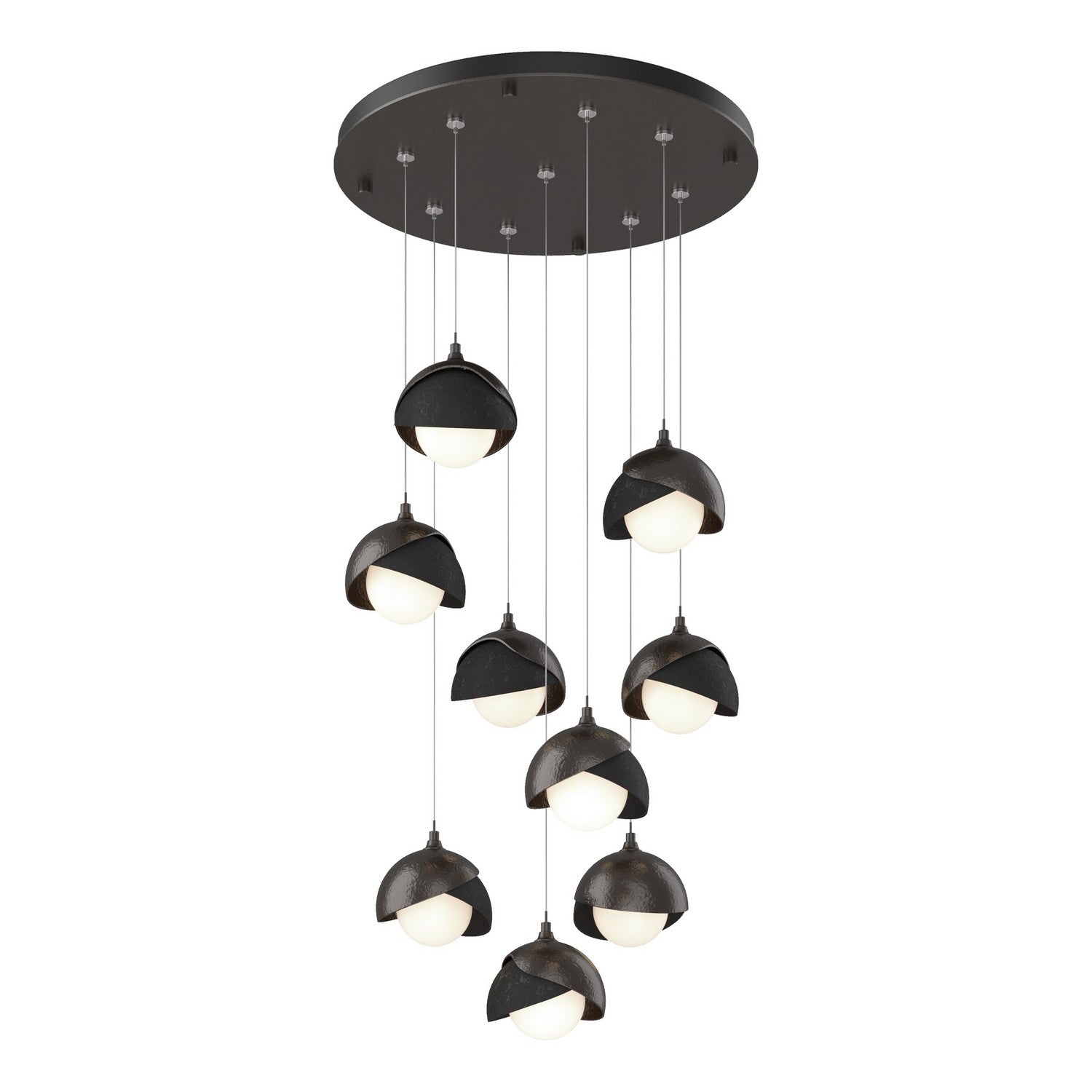 Hubbardton Forge - 131105-SKT-STND-14-10-GG0711 - Brooklyn 9-Light Double Shade Pendant - Brooklyn - Oil Rubbed Bronze