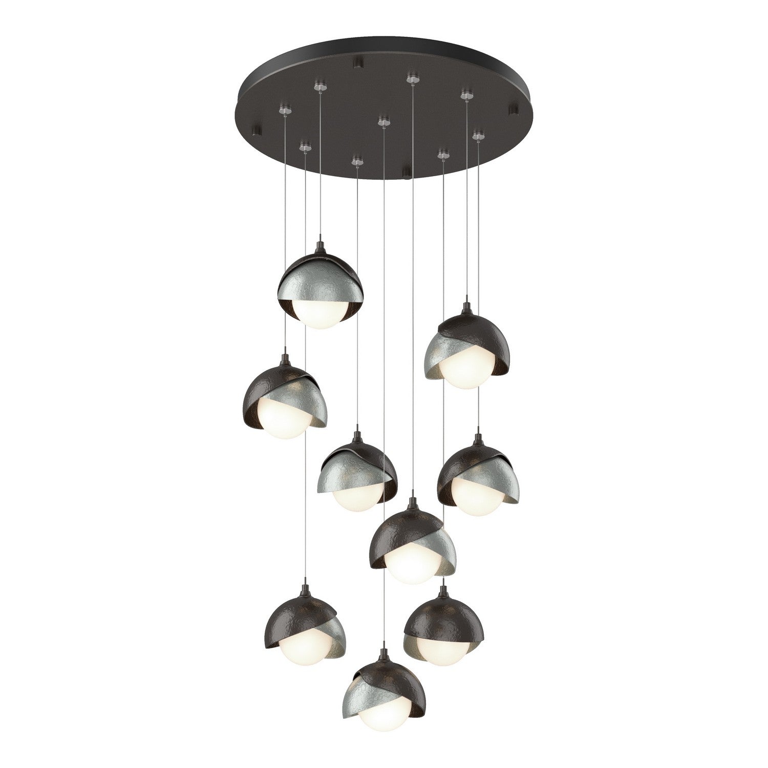 Hubbardton Forge - 131105-SKT-STND-14-82-GG0711 - Brooklyn 9-Light Double Shade Pendant - Brooklyn - Oil Rubbed Bronze