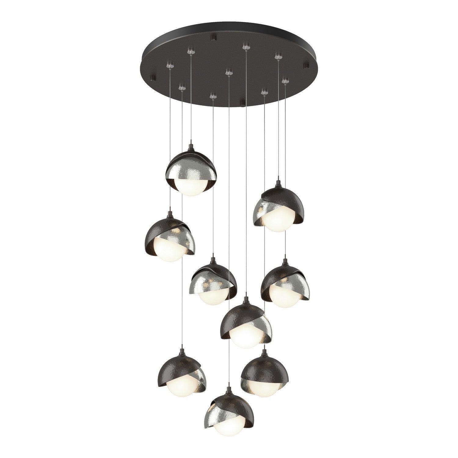 Hubbardton Forge - 131105-SKT-STND-14-85-GG0711 - Brooklyn 9-Light Double Shade Pendant - Brooklyn - Oil Rubbed Bronze