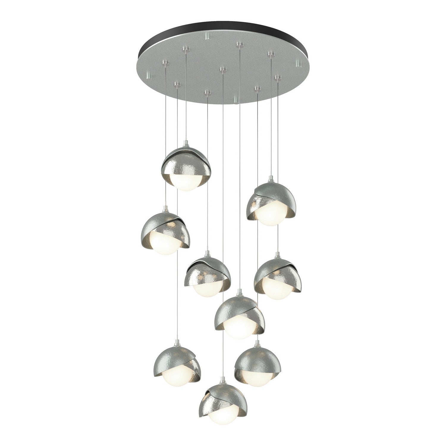 Hubbardton Forge - 131105-SKT-STND-82-85-GG0711 - Brooklyn 9-Light Double Shade Pendant - Brooklyn - Vintage Platinum