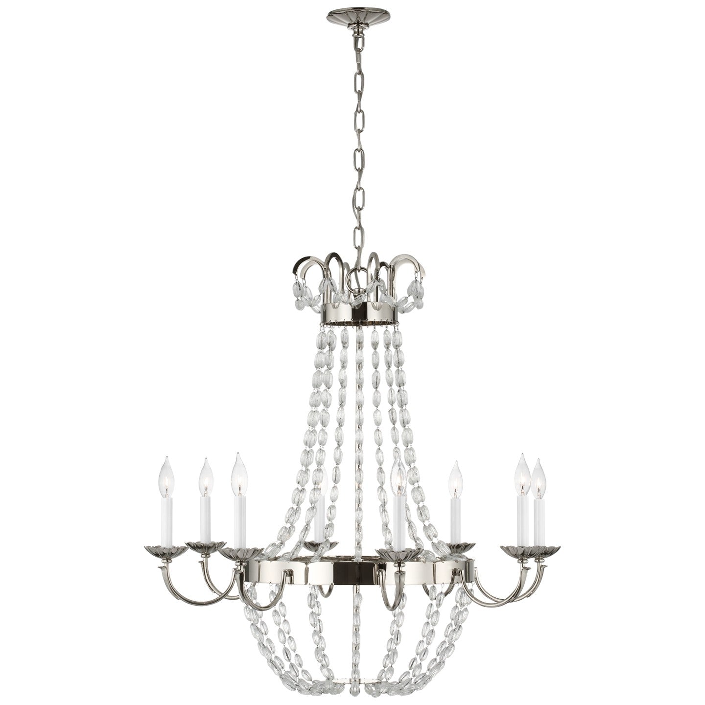 Visual Comfort Signature - CHC 1408PN-SG - Eight Light Chandelier - Paris Flea Market - Polished Nickel