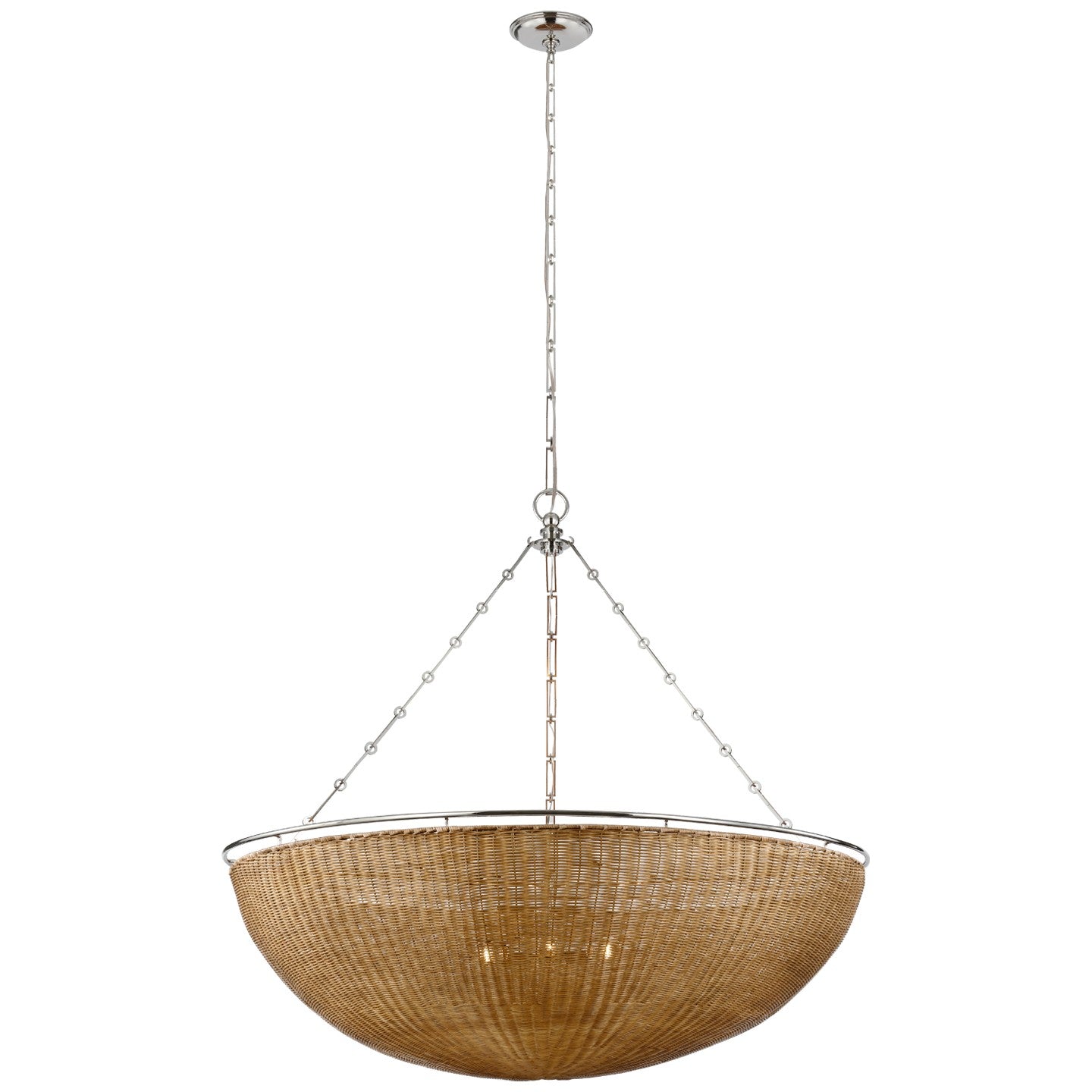 Visual Comfort Signature - CHC 5765PN/NRT - LED Linear Lantern - Darlana Wrapped - Polished Nickel and Natural Rattan