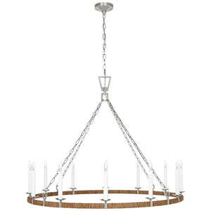 Visual Comfort Signature - CHC 5874PN/NRT - LED Chandelier - Darlana Wrapped - Polished Nickel and Natural Rattan