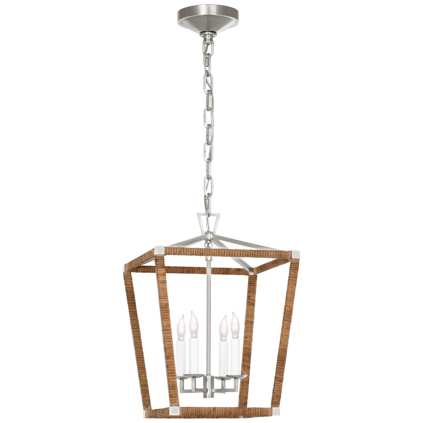 Visual Comfort Signature - CHC 5876PN/NRT - LED Lantern - Darlana Wrapped - Polished Nickel and Natural Rattan