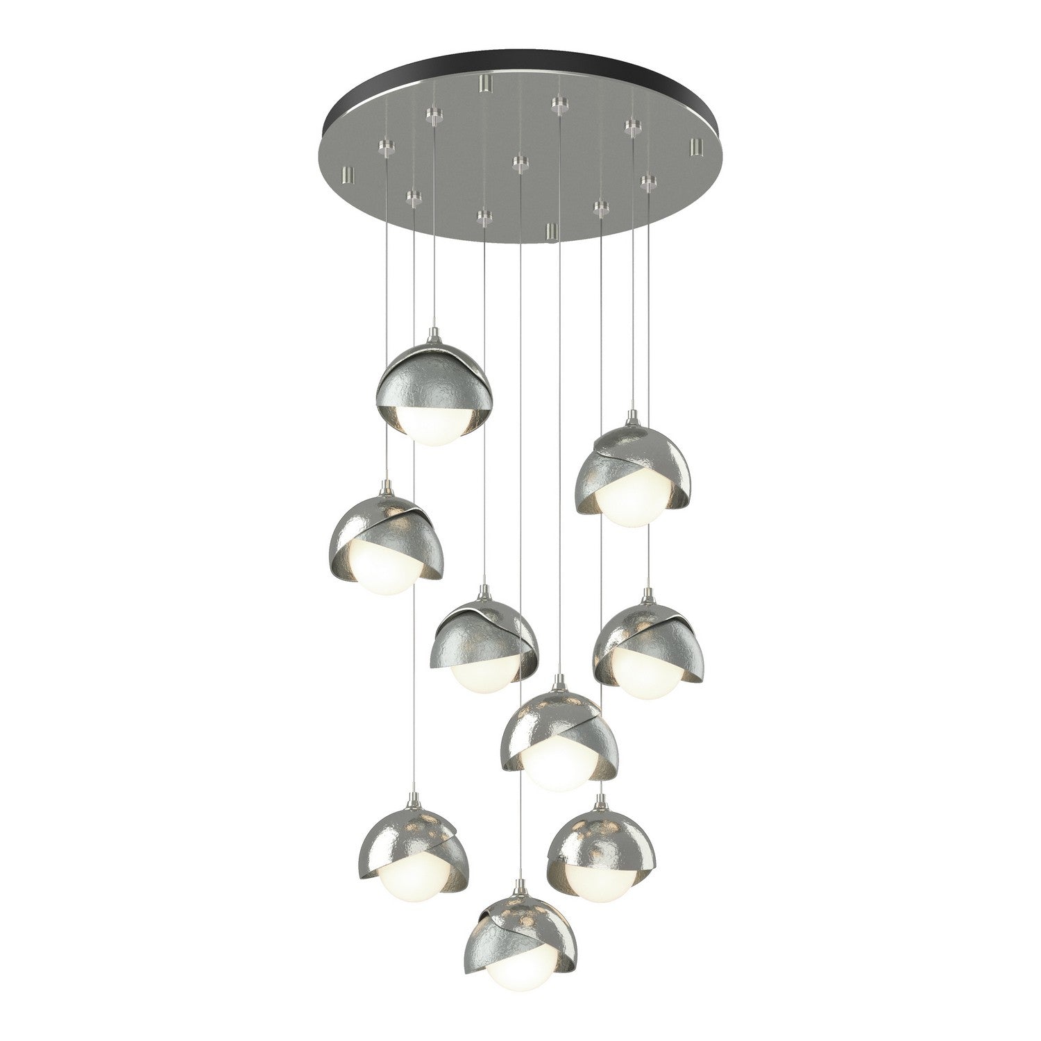 Hubbardton Forge - 131105-SKT-STND-85-82-GG0711 - Brooklyn 9-Light Double Shade Pendant - Brooklyn - Sterling