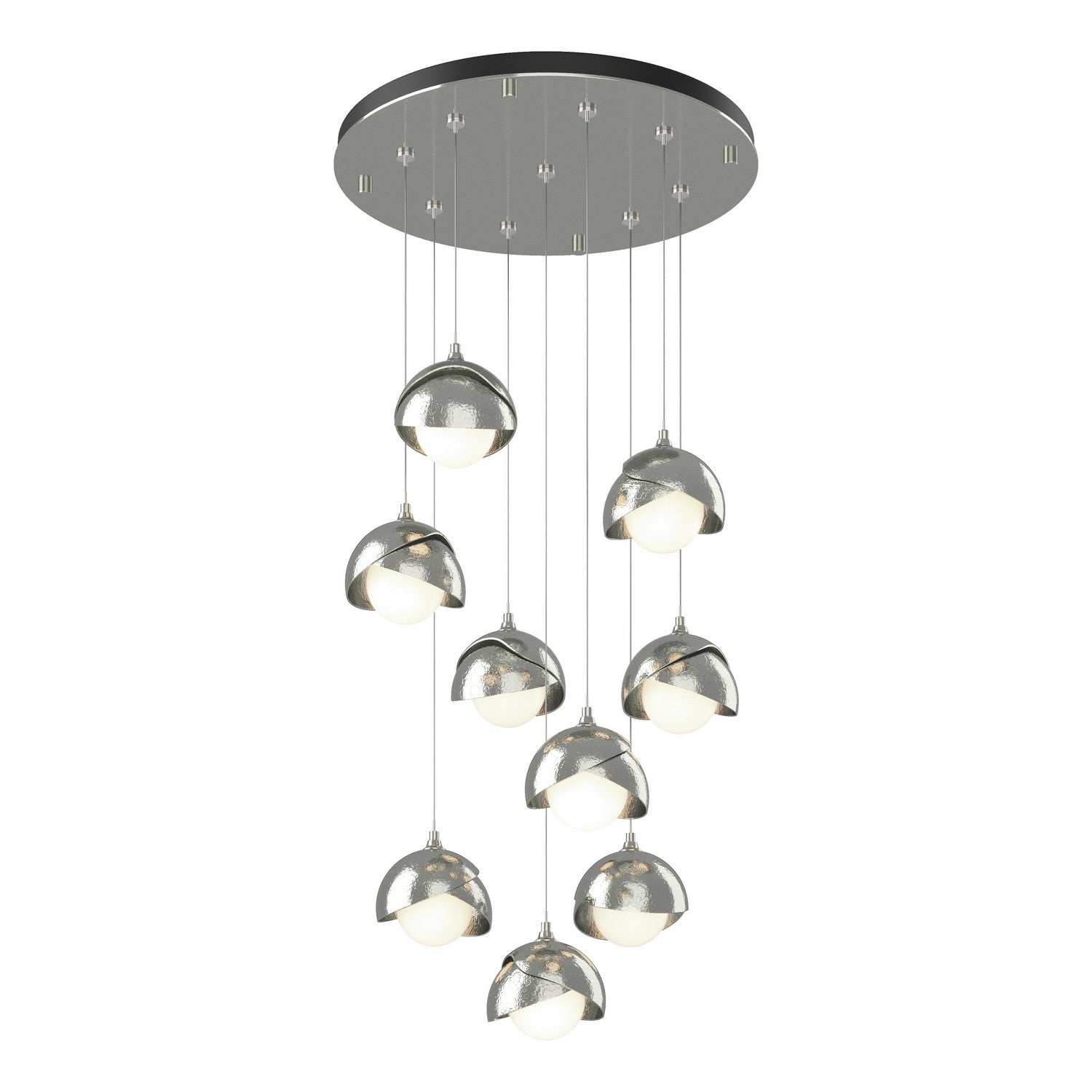 Hubbardton Forge - 131105-SKT-STND-85-85-GG0711 - Brooklyn 9-Light Double Shade Pendant - Brooklyn - Sterling