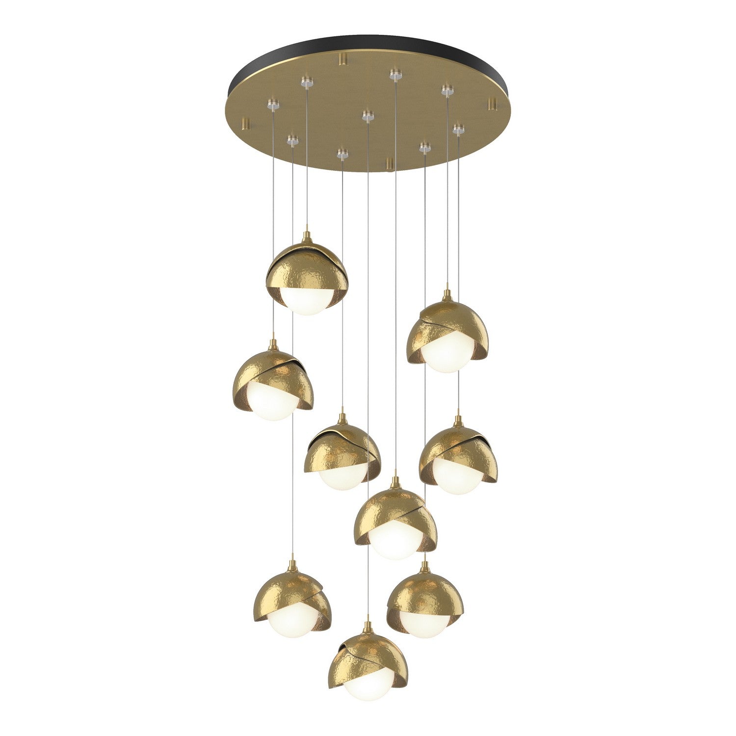 Hubbardton Forge - 131105-SKT-STND-89-89-GG0711 - Brooklyn 9-Light Double Shade Pendant - Brooklyn - Ink