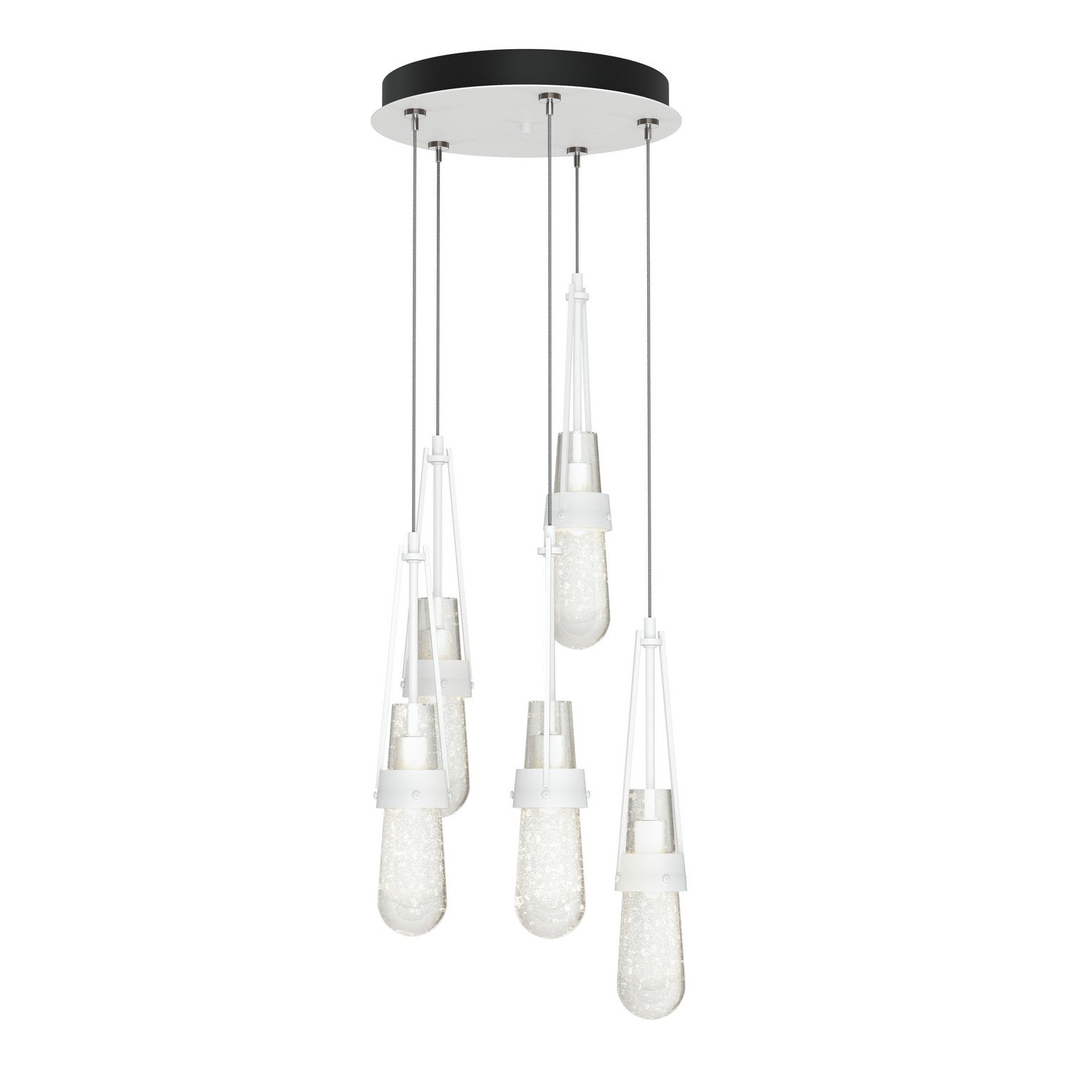 Hubbardton Forge - 131120-SKT-STND-02-YG0434 - Link 5-Light Blown Glass Pendant - Link - White