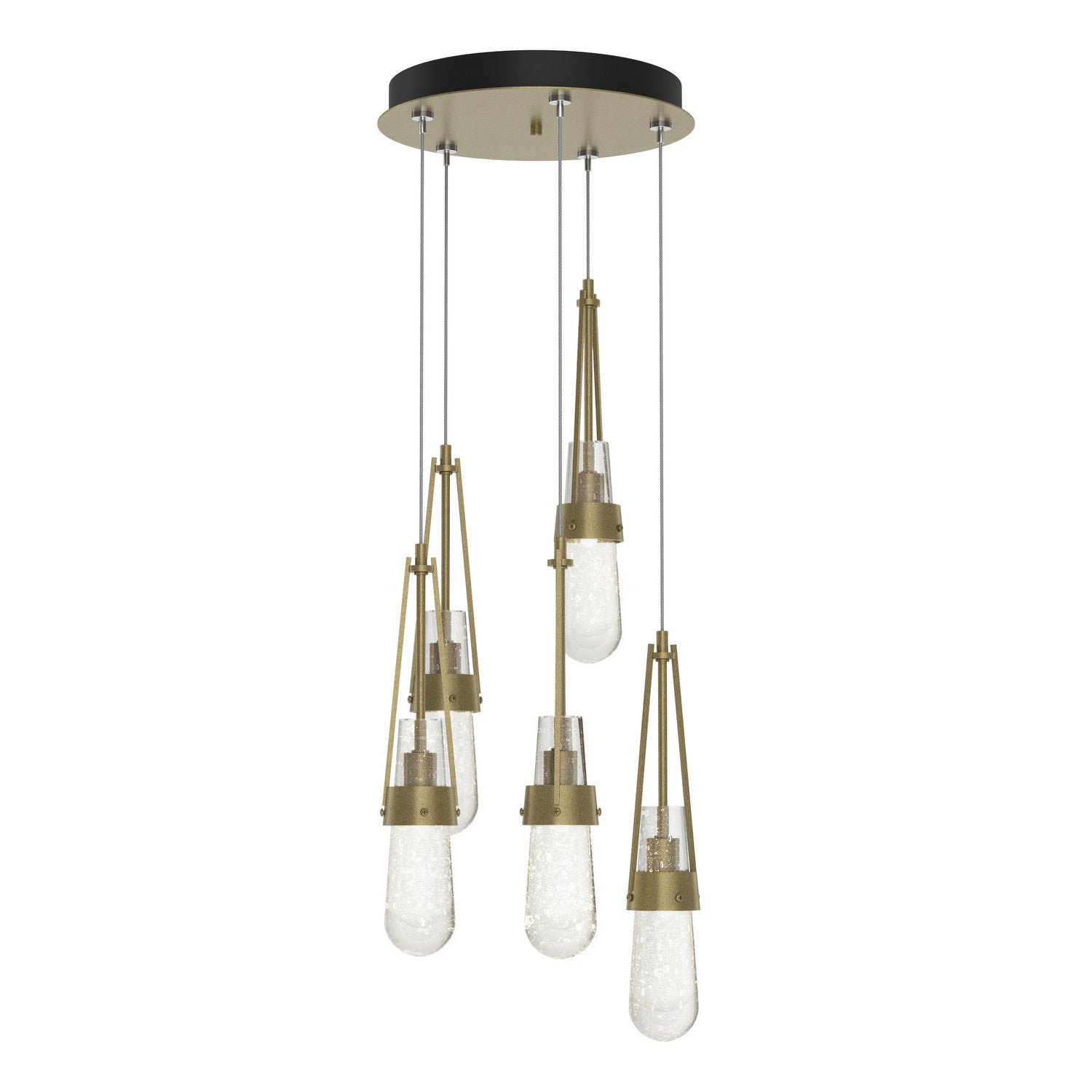 Hubbardton Forge - 131120-SKT-STND-84-YG0434 - Link 5-Light Blown Glass Pendant - Link - Soft Gold