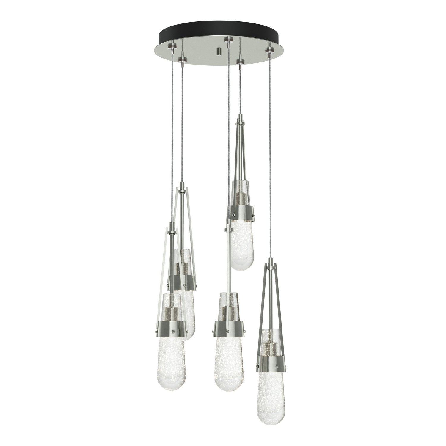 Hubbardton Forge - 131120-SKT-STND-85-YG0434 - Link 5-Light Blown Glass Pendant - Link - Sterling