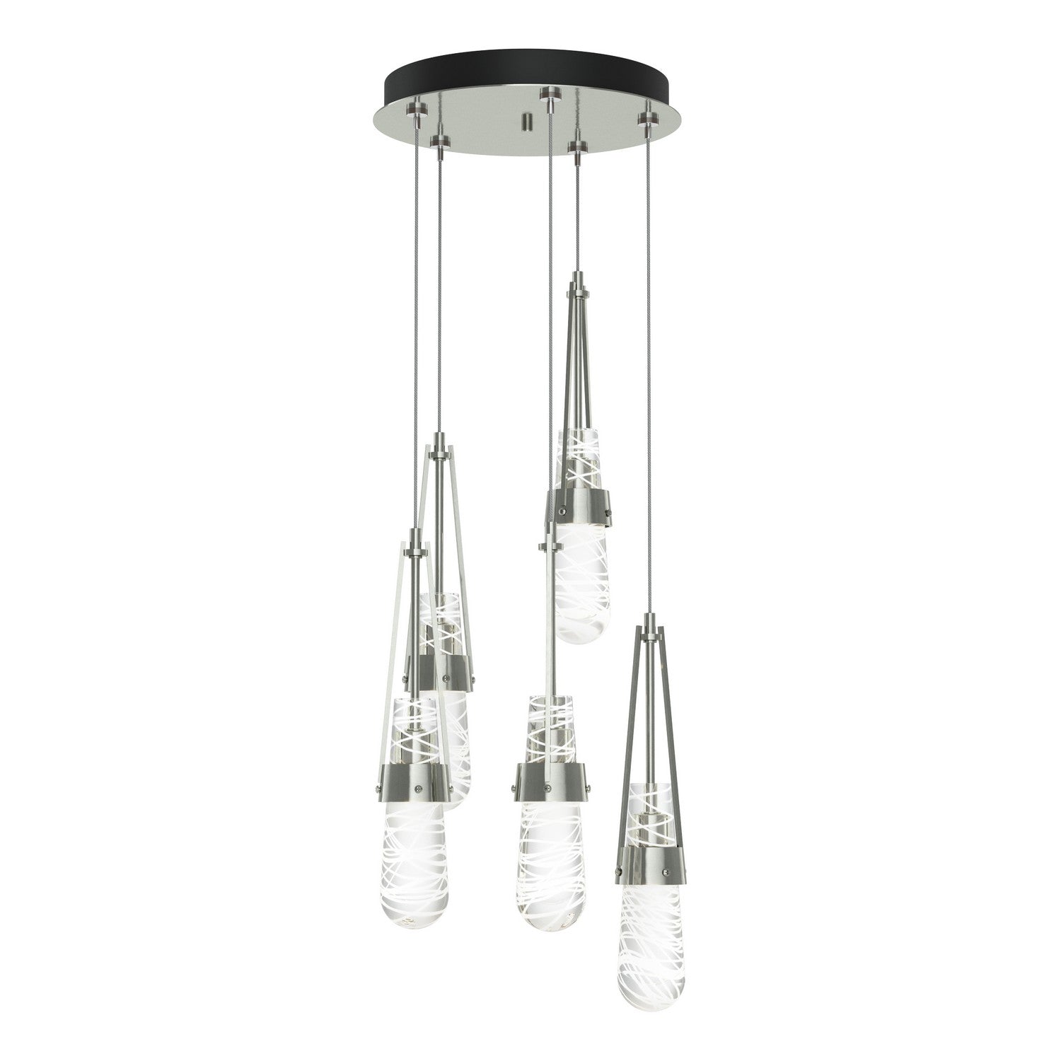 Hubbardton Forge - 131120-SKT-STND-85-YJ0434 - Link 5-Light Blown Glass Pendant - Link - Sterling