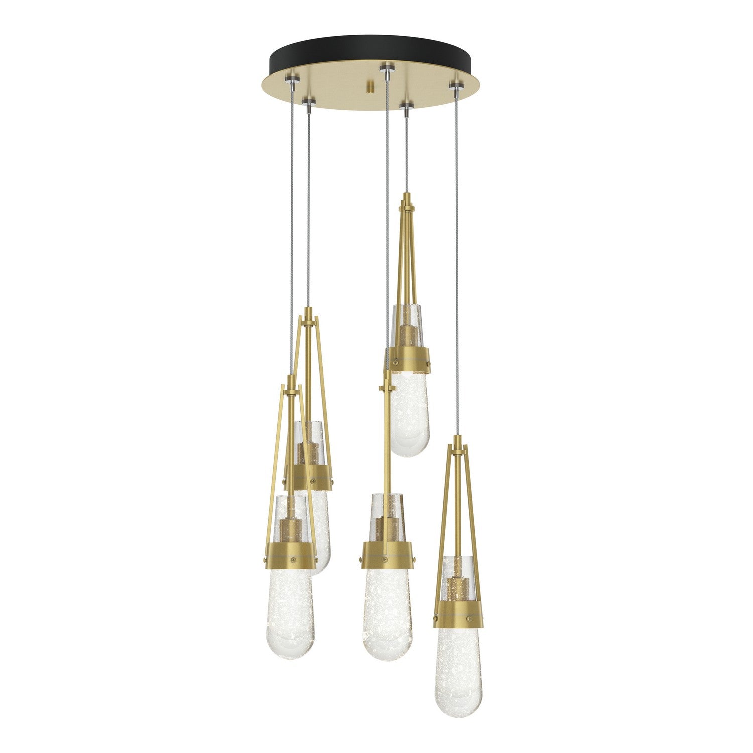 Hubbardton Forge - 131120-SKT-STND-86-YG0434 - Link 5-Light Blown Glass Pendant - Link - Modern Brass