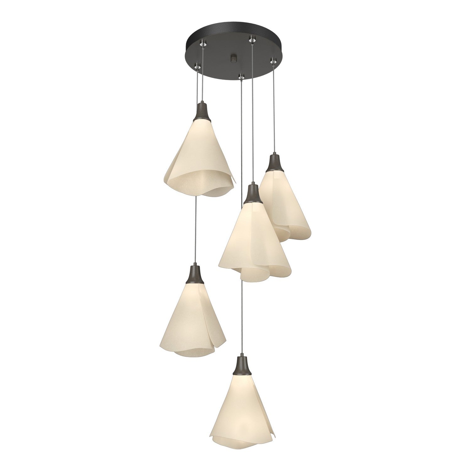 Hubbardton Forge - 131122-SKT-STND-07-SH1987 - Mobius 5-Light Pendant - Mobius - Dark Smoke